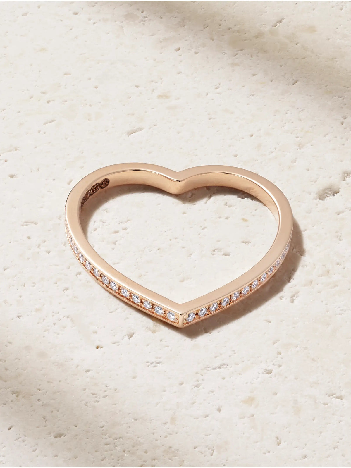 Antifer Heart 18-karat Rose Gold Diamond Ring