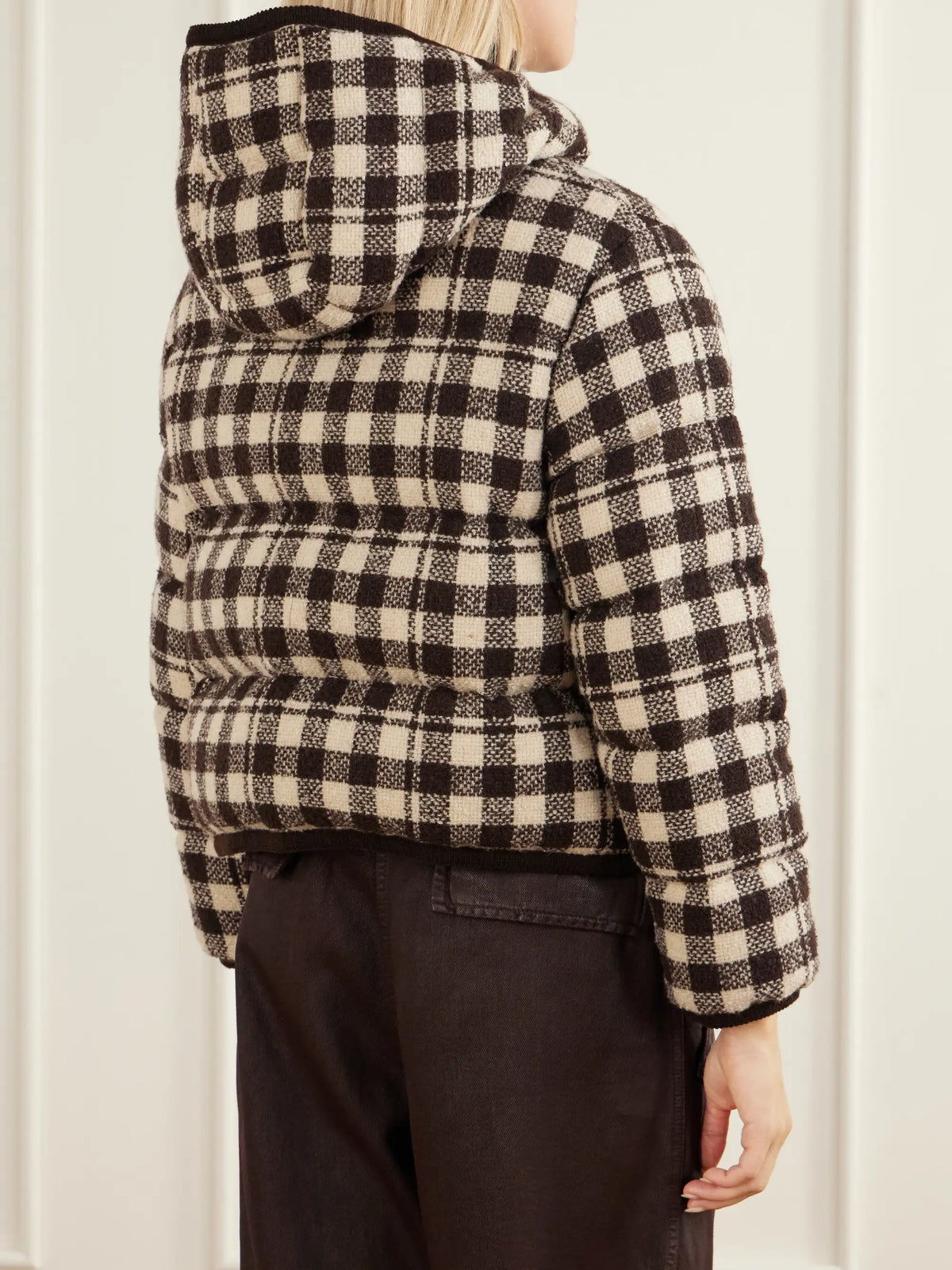 Moncler Abstraction Checked Wool-blend Down Jacket