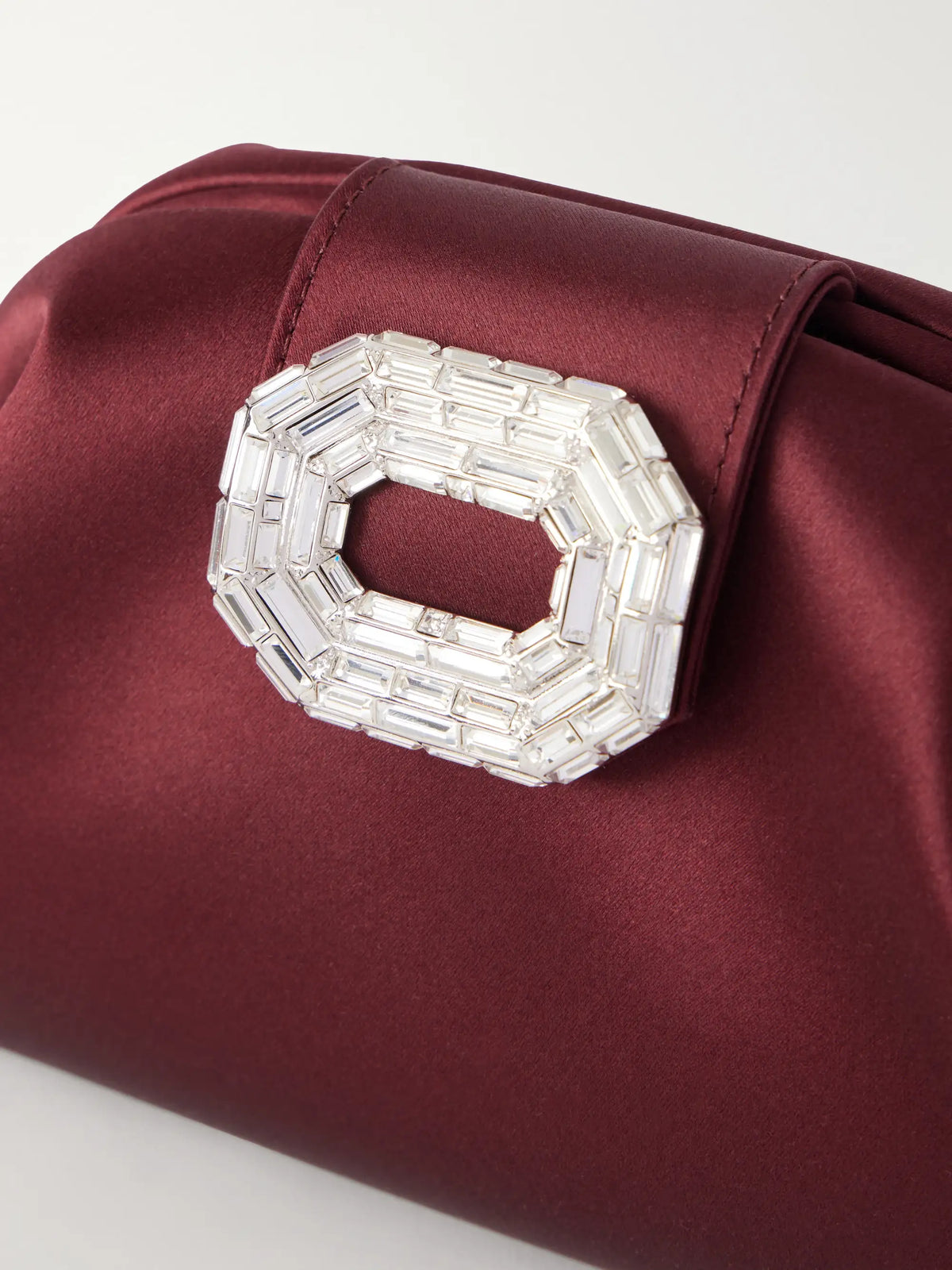 Amina Muaddi Camelia Crystal-embellished Satin Clutch