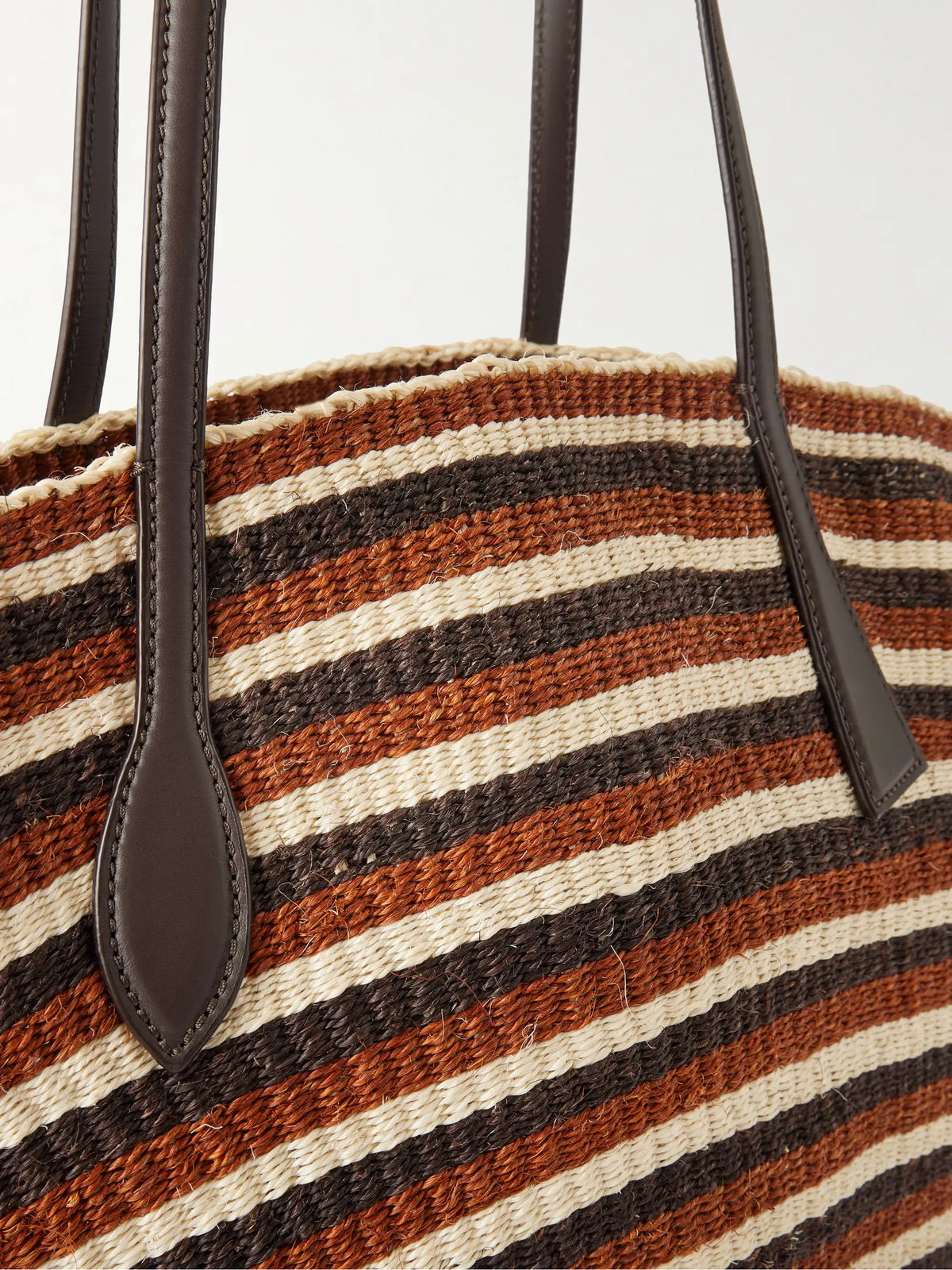 Sprout Striped Leather-trimmed Sisal Tote