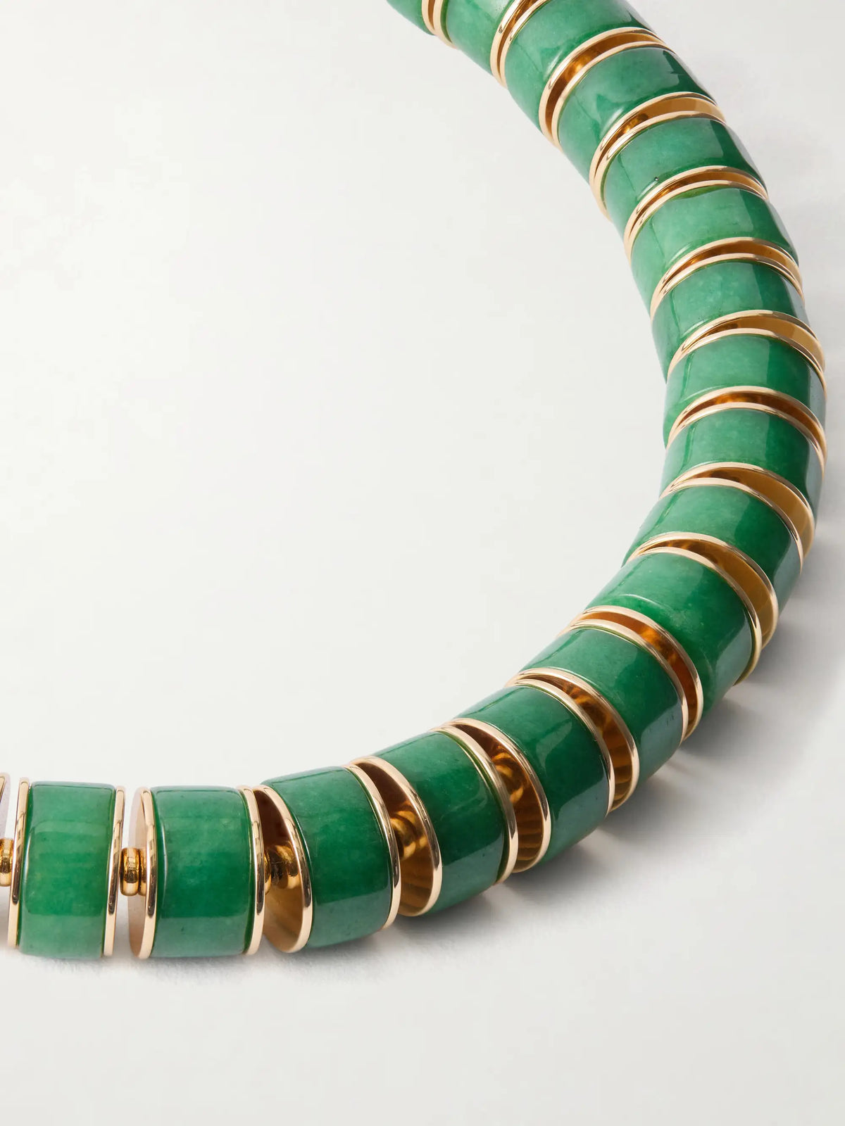 The Stone Slice Gold-tone Jade And Carnelian Beaded Necklace