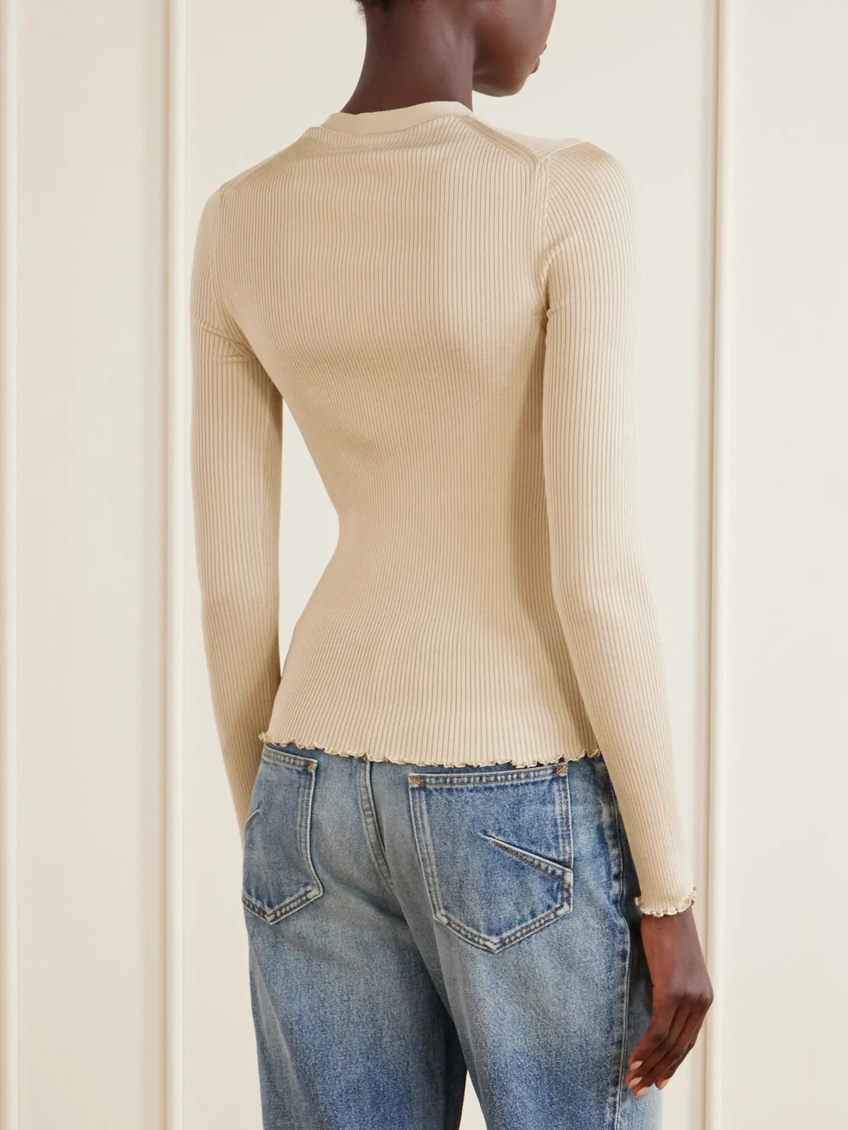 Alaïa Ribbed Silk-blend Top