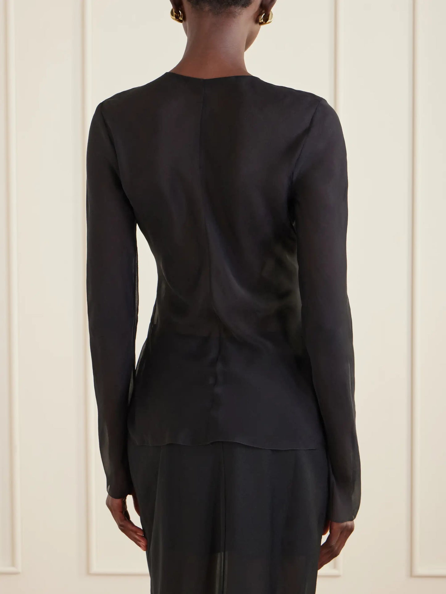 Cut-out Silk-chiffon Blouse