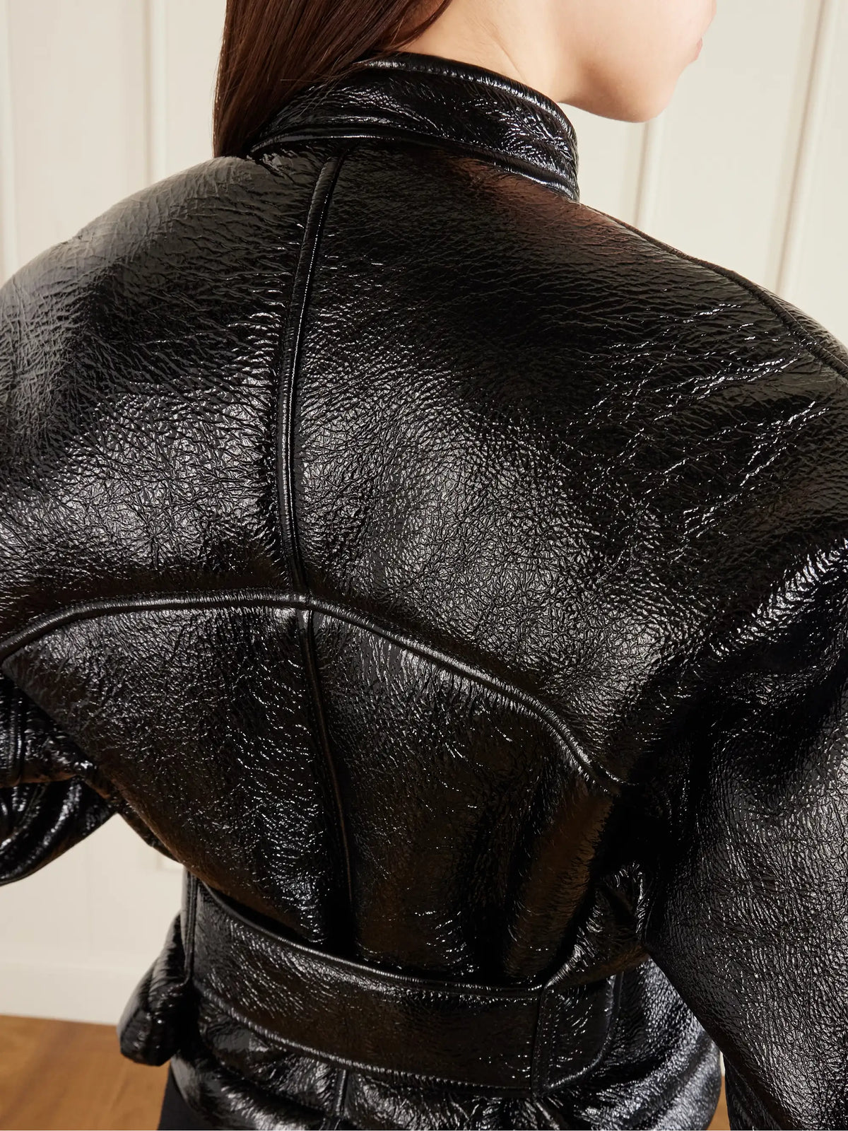 Cropped Shearling Bomber Jacket