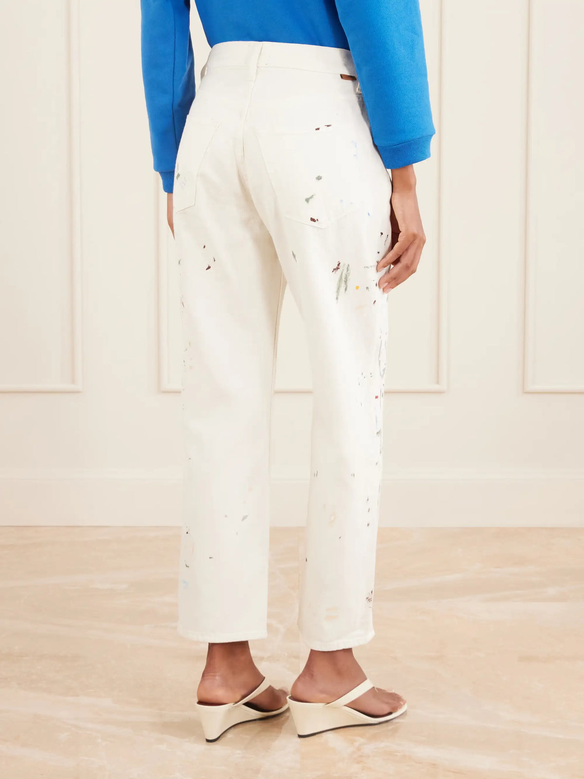 Jamie Haller The Slouch Paint-splattered Low-rise Boyfriend Jeans