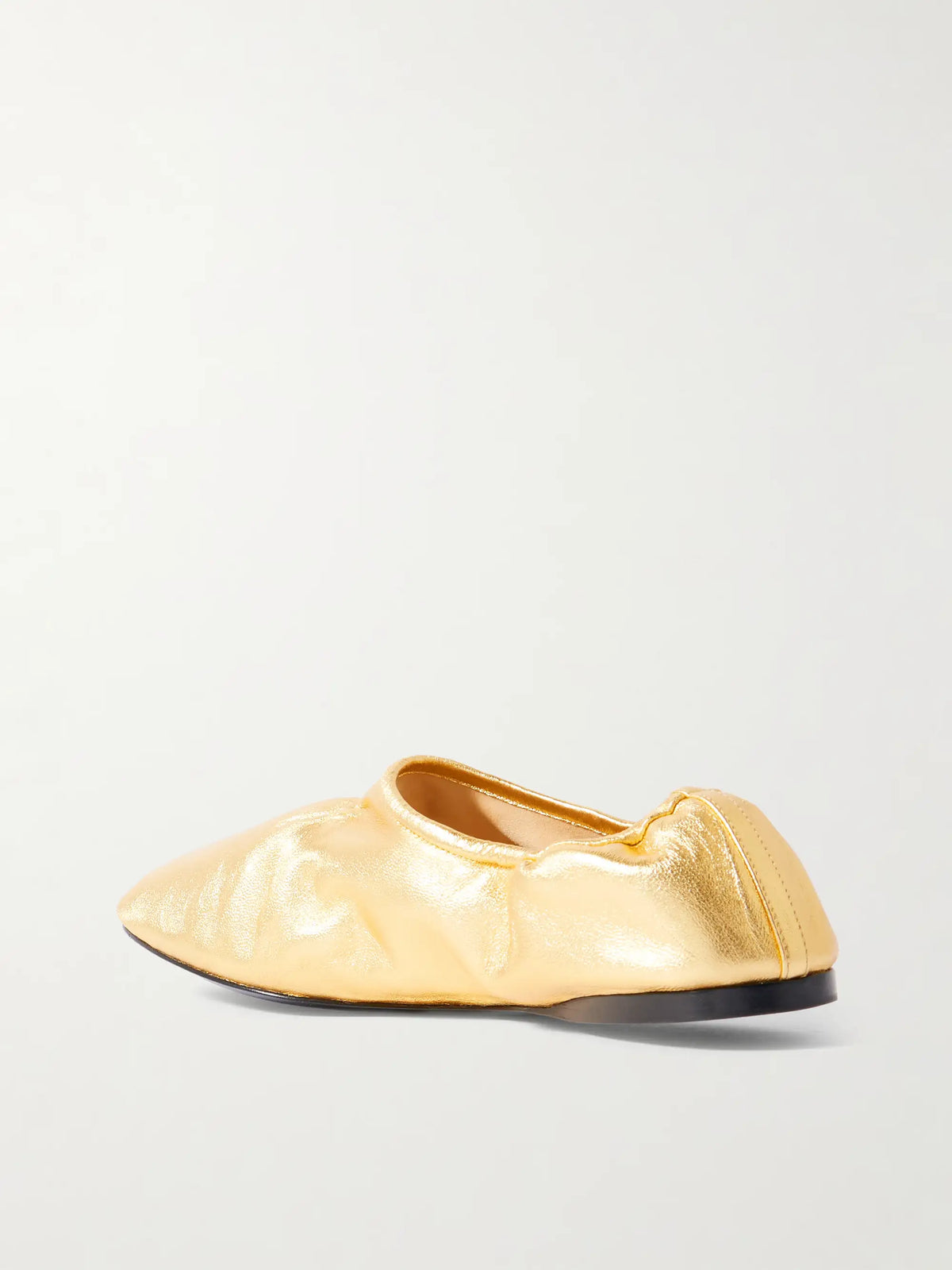 Metallic Leather Ballet Flats