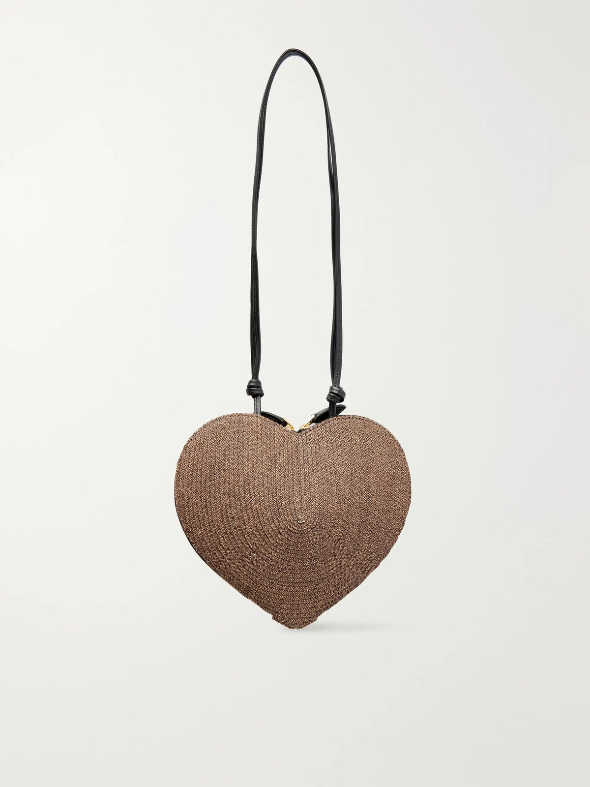 Le Caur Leather-trimmed Raffia Shoulder Bag