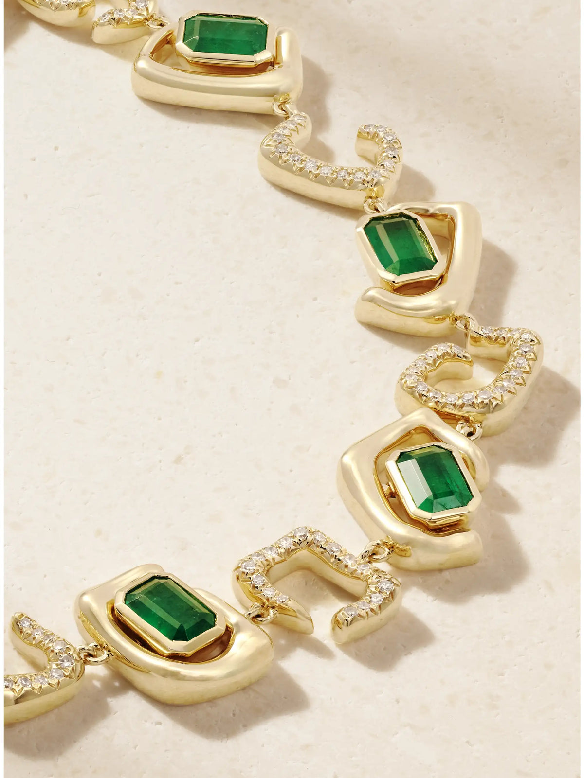 SHAY Zar 18-karat Gold, Emerald And Diamonds Bracelet