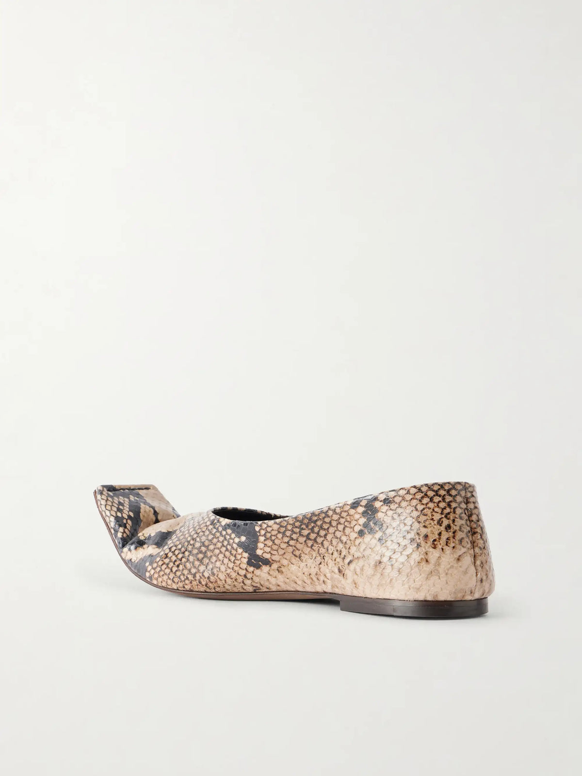 Marlene Snake-effect Leather Ballerina