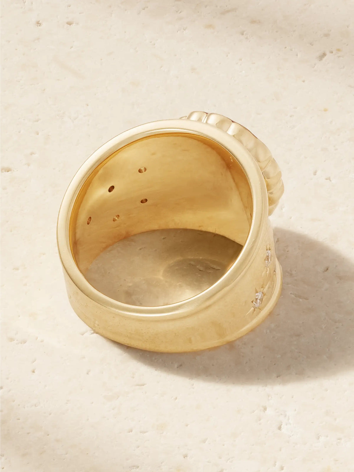 Lexi Cigar Band 14-karat Gold, Citrine And Diamond Ring