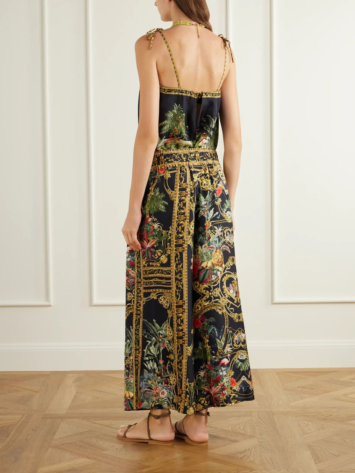 Camilla Cropped Printed Wide-leg Pants