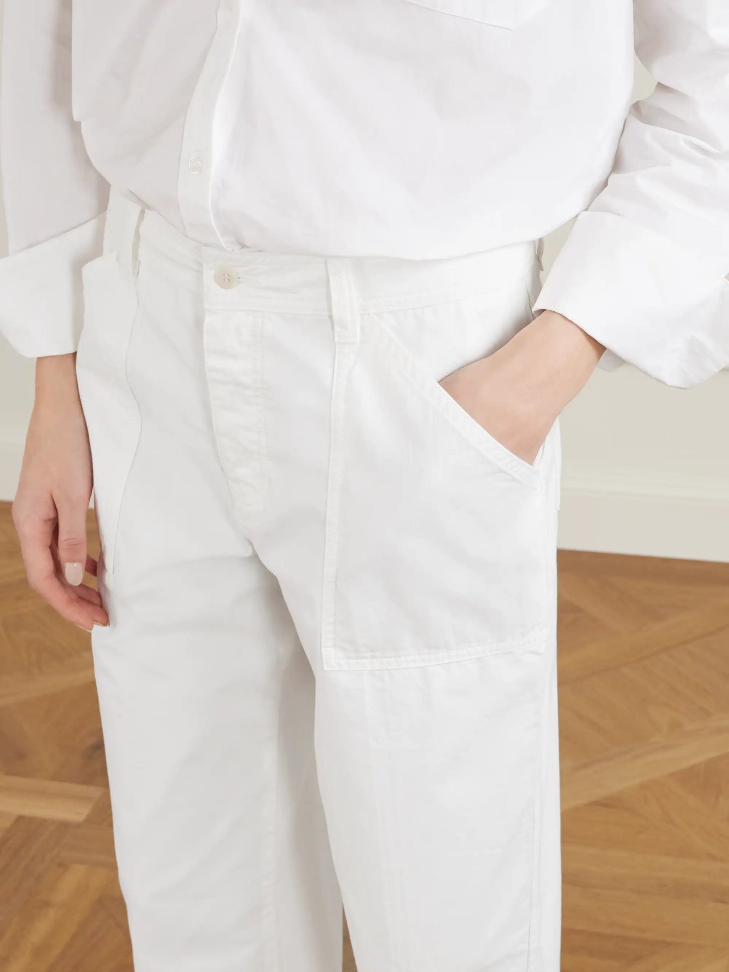 Cotton Straight-leg Pants