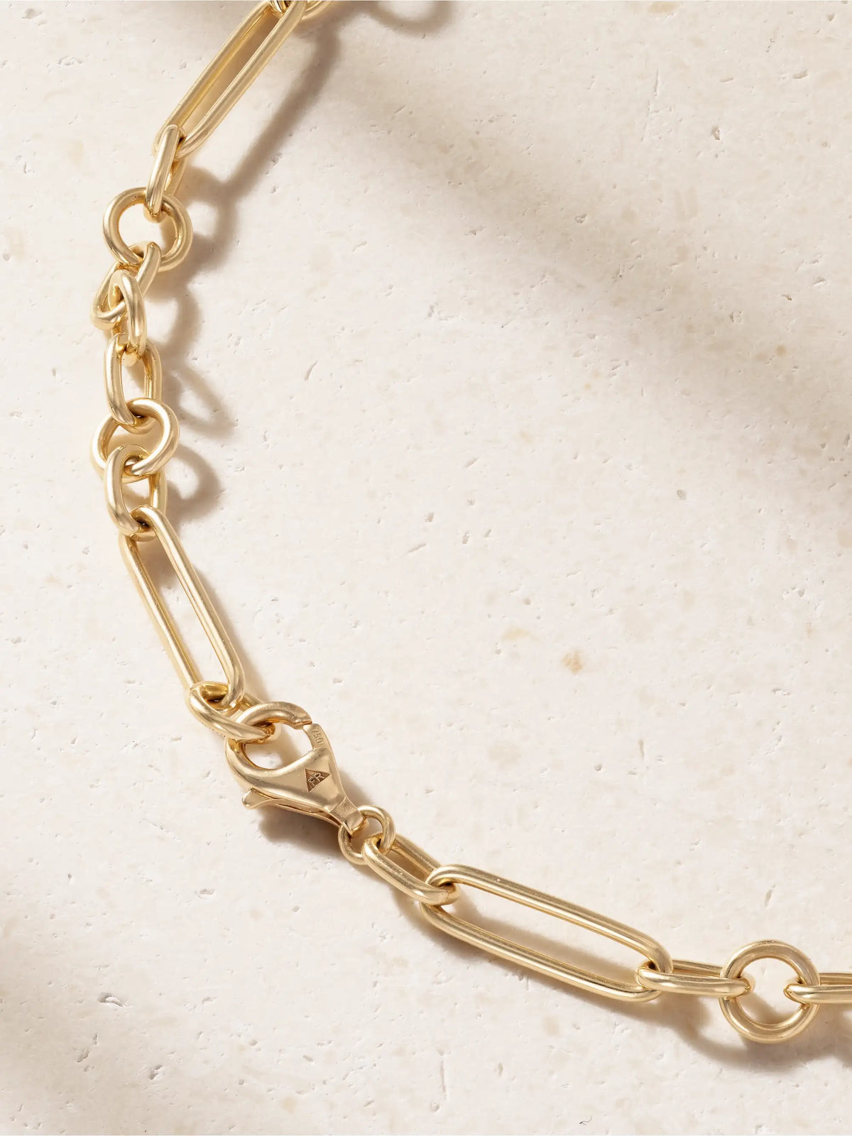 Small Mixed Clip 18-karat Gold Necklace