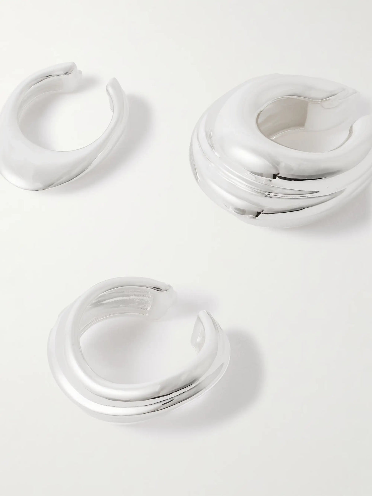 Set Of Three Silver-plated Ear Cuffs