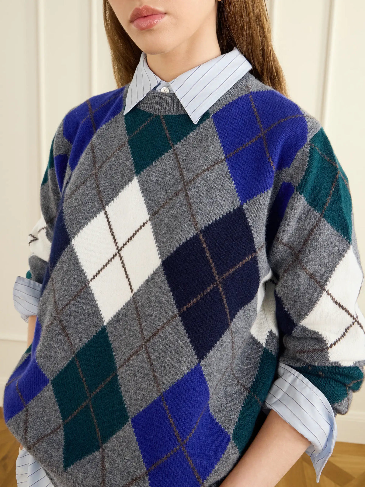 &Daughter Ava Argyle Wool Sweater