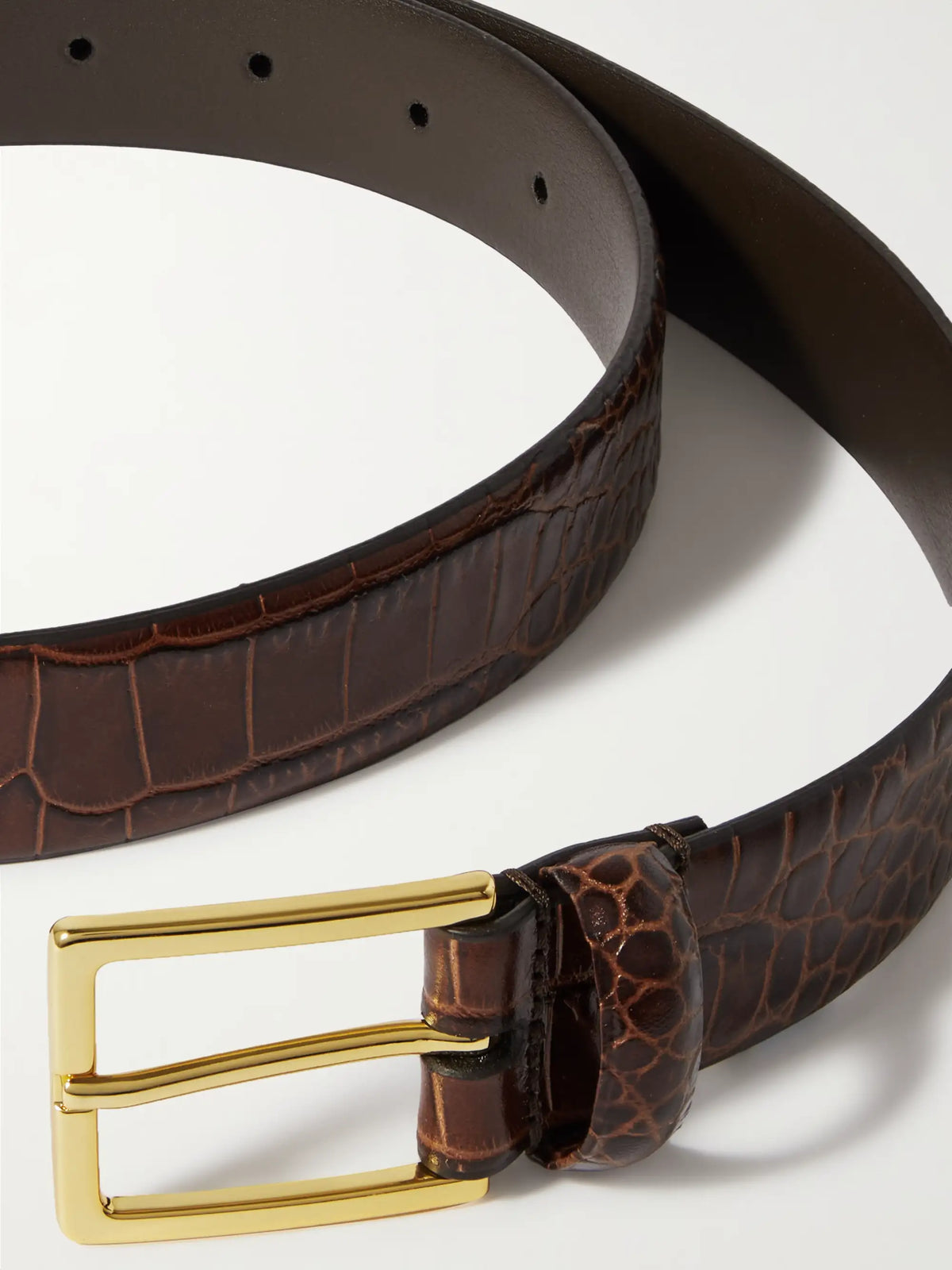 Anderson's Croc-effect Leather Belt