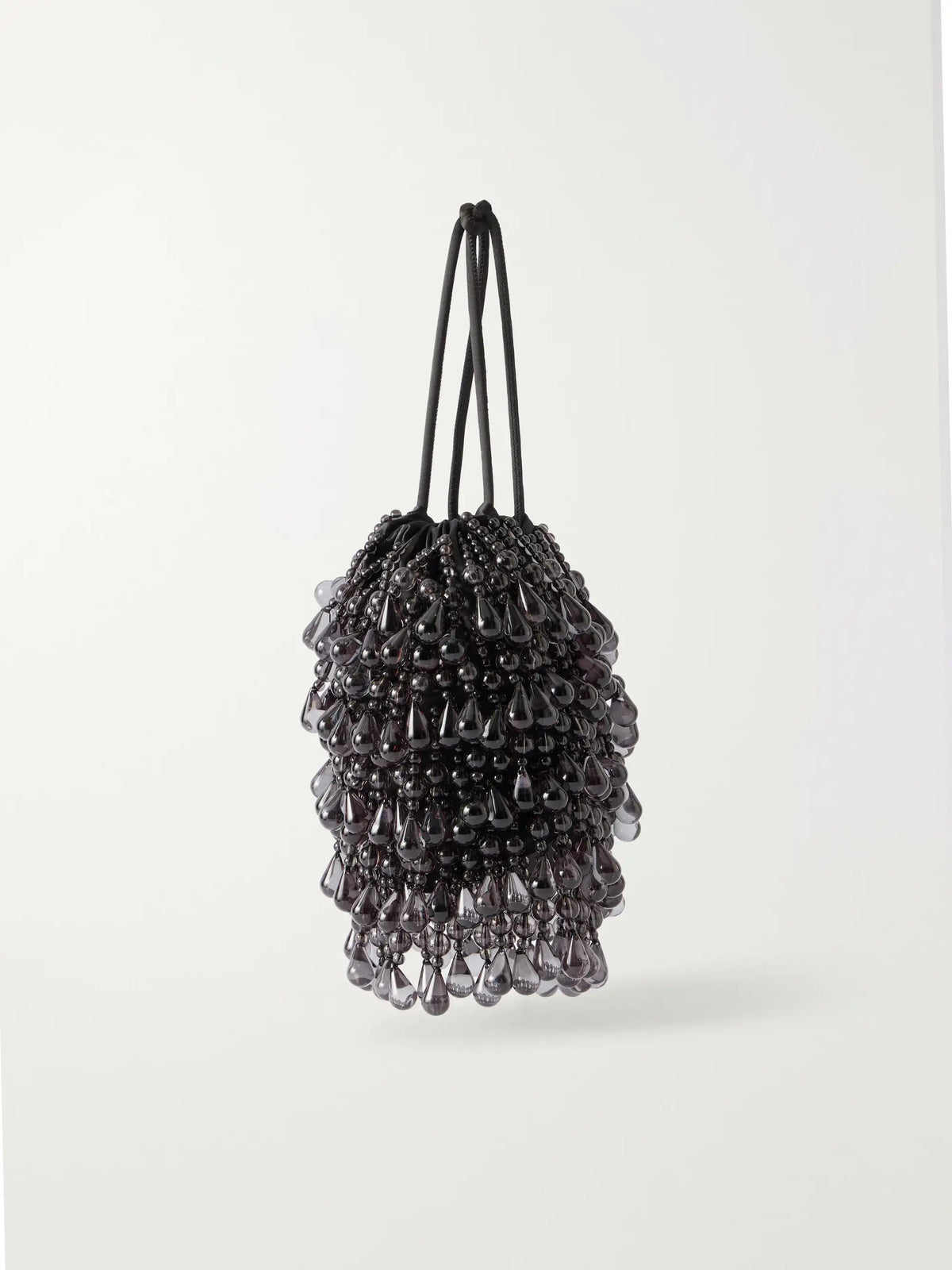 Cult Gaia Zia Wristlet Beads-detailed Satin To-handle Bag