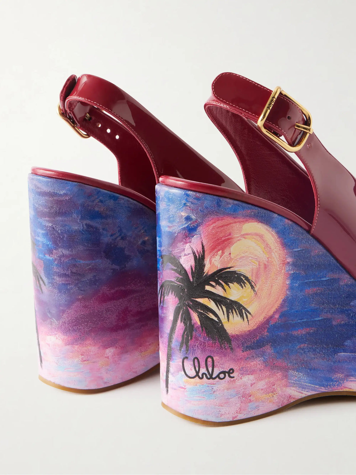 Maxime Patent-leather Platform Slingback Sandals