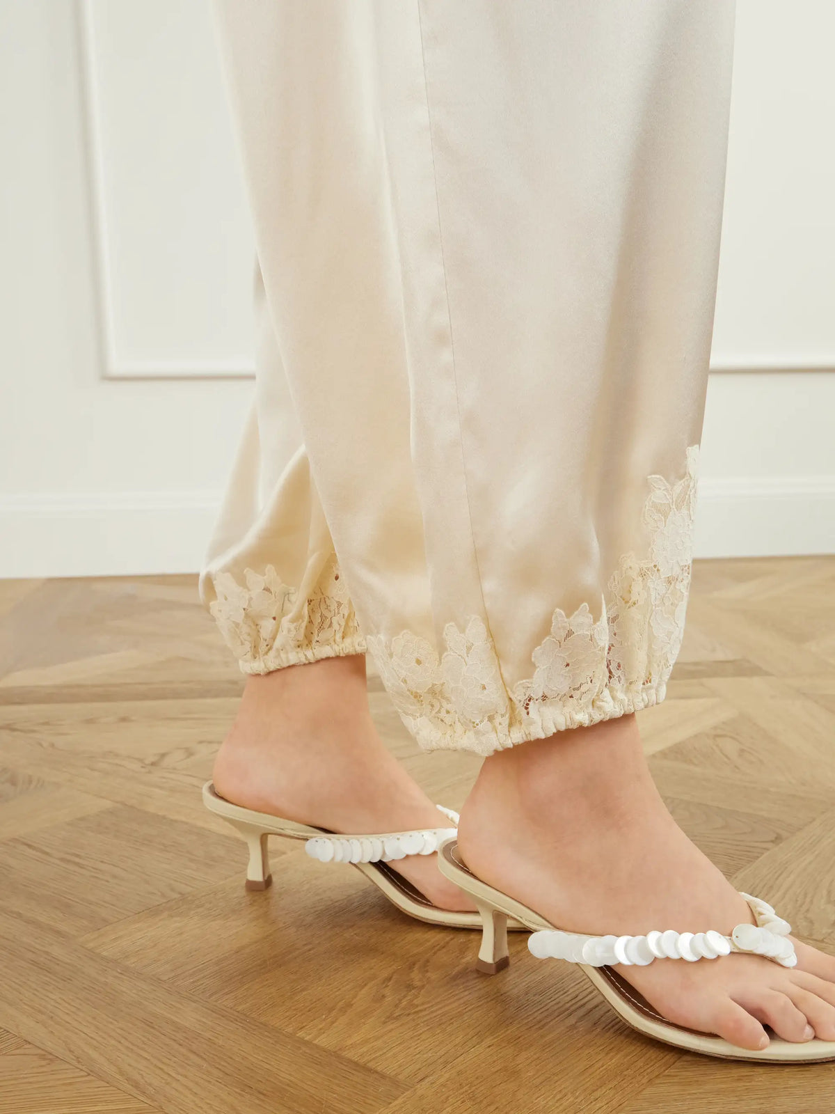 DÔEN Yaria Tapered Silk Satin Pants