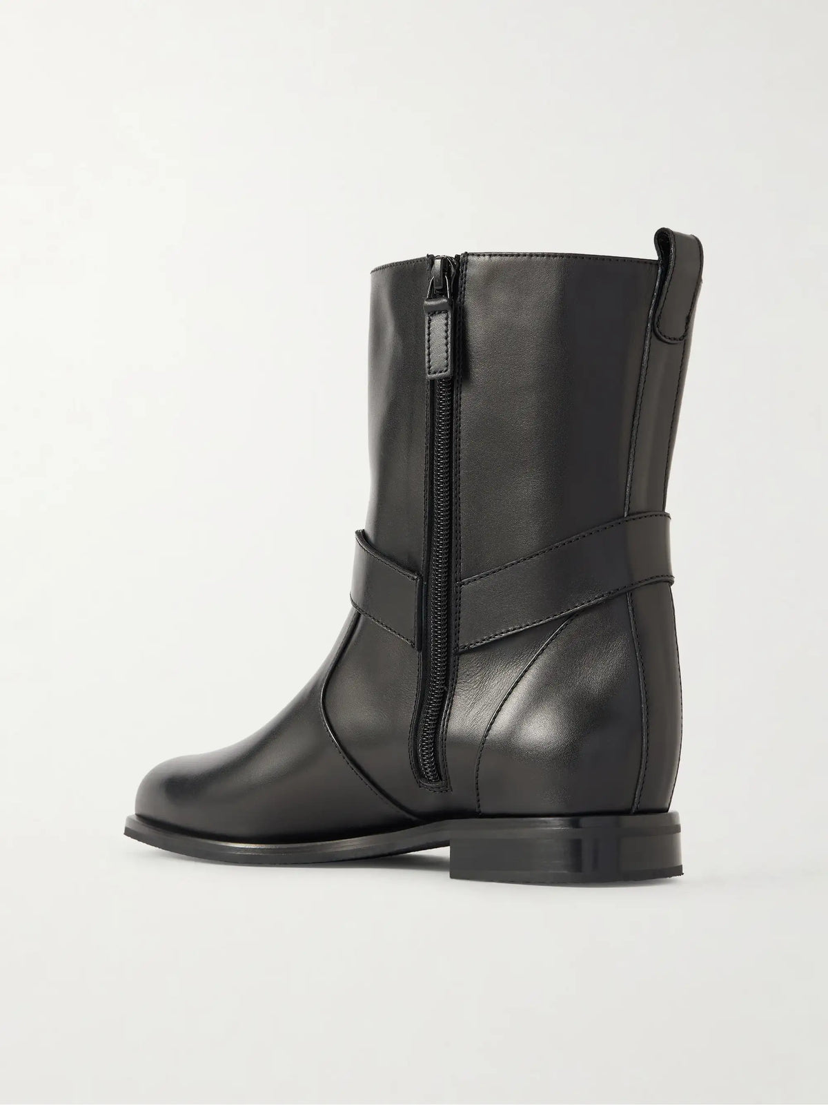 Calica Buckled Leather Biker Boots