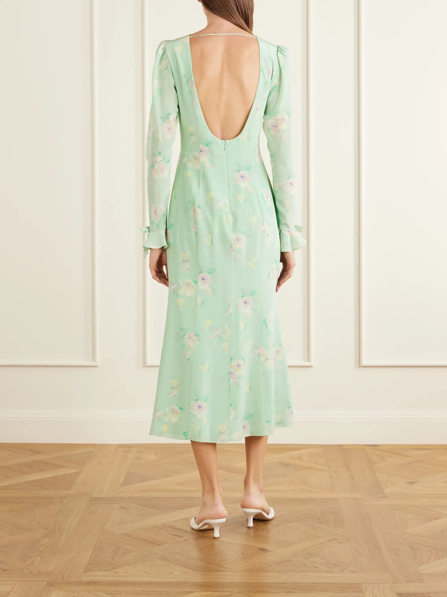 Floral-print Silk Midi Dress