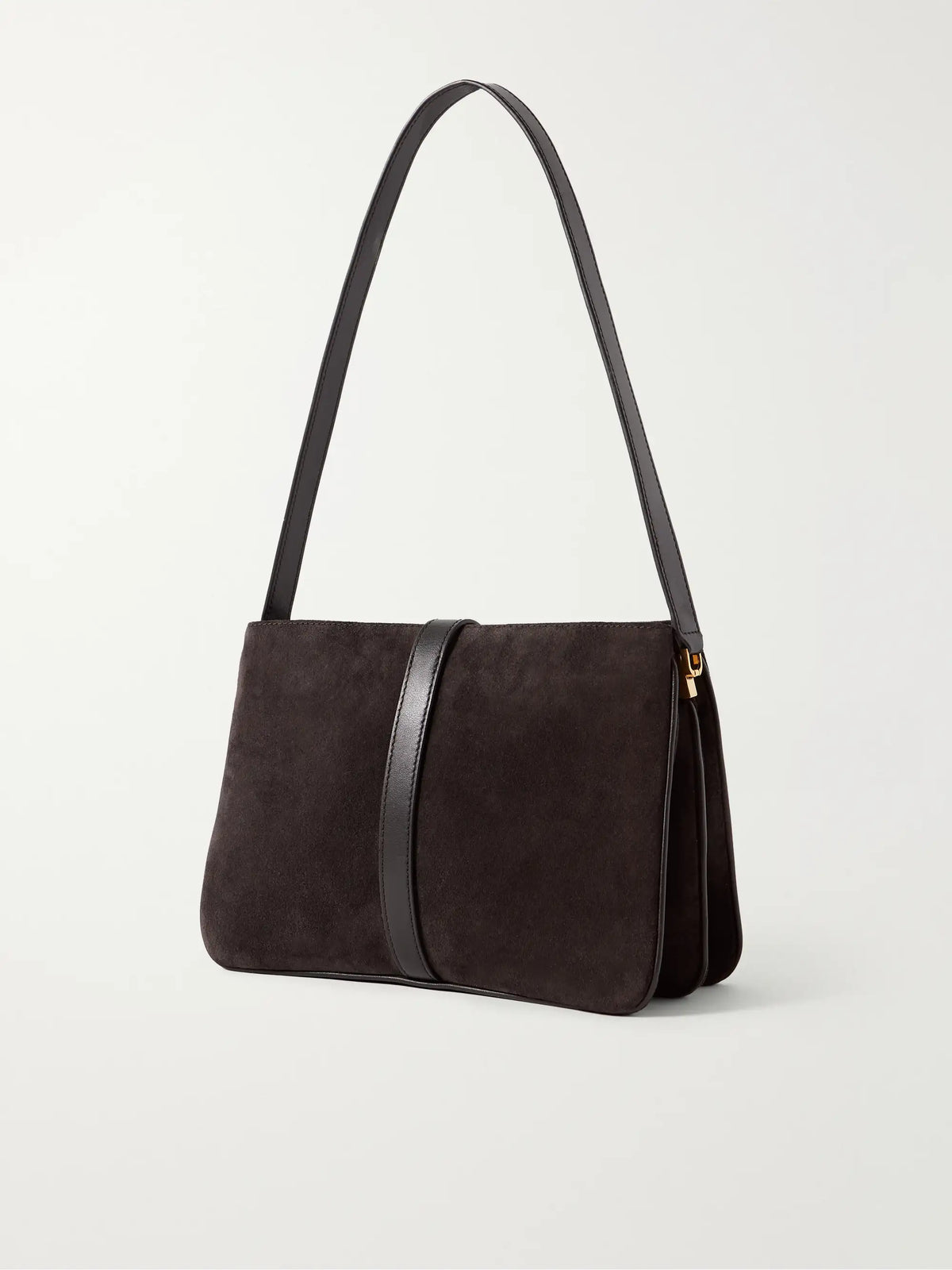 Jane Leather-trimmed Suede Shoulder Bag