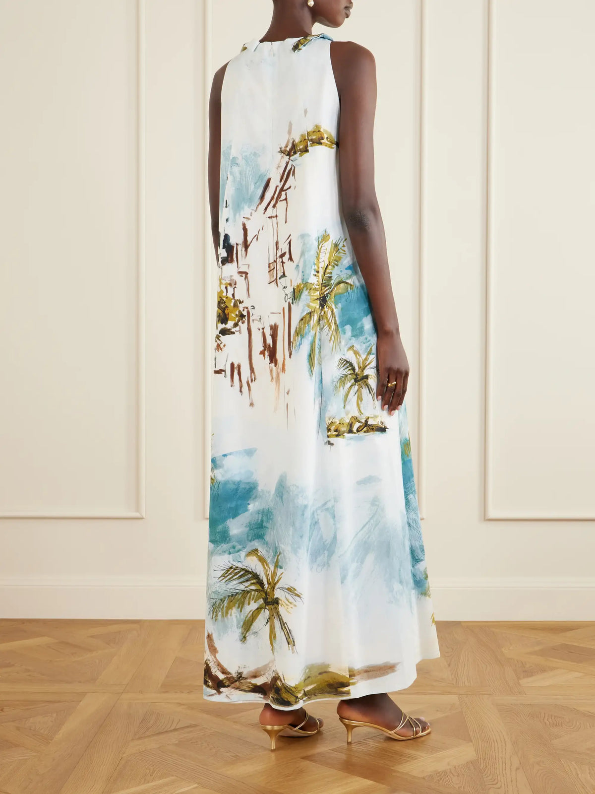Printed Cotton-blend Poplin Maxi Dress