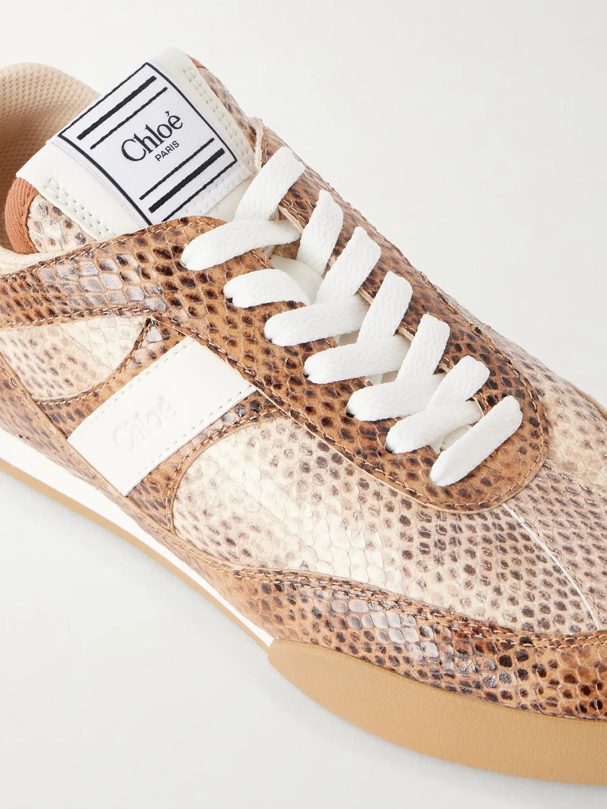 Kick Snake-effect Leather Low Top Sneakers