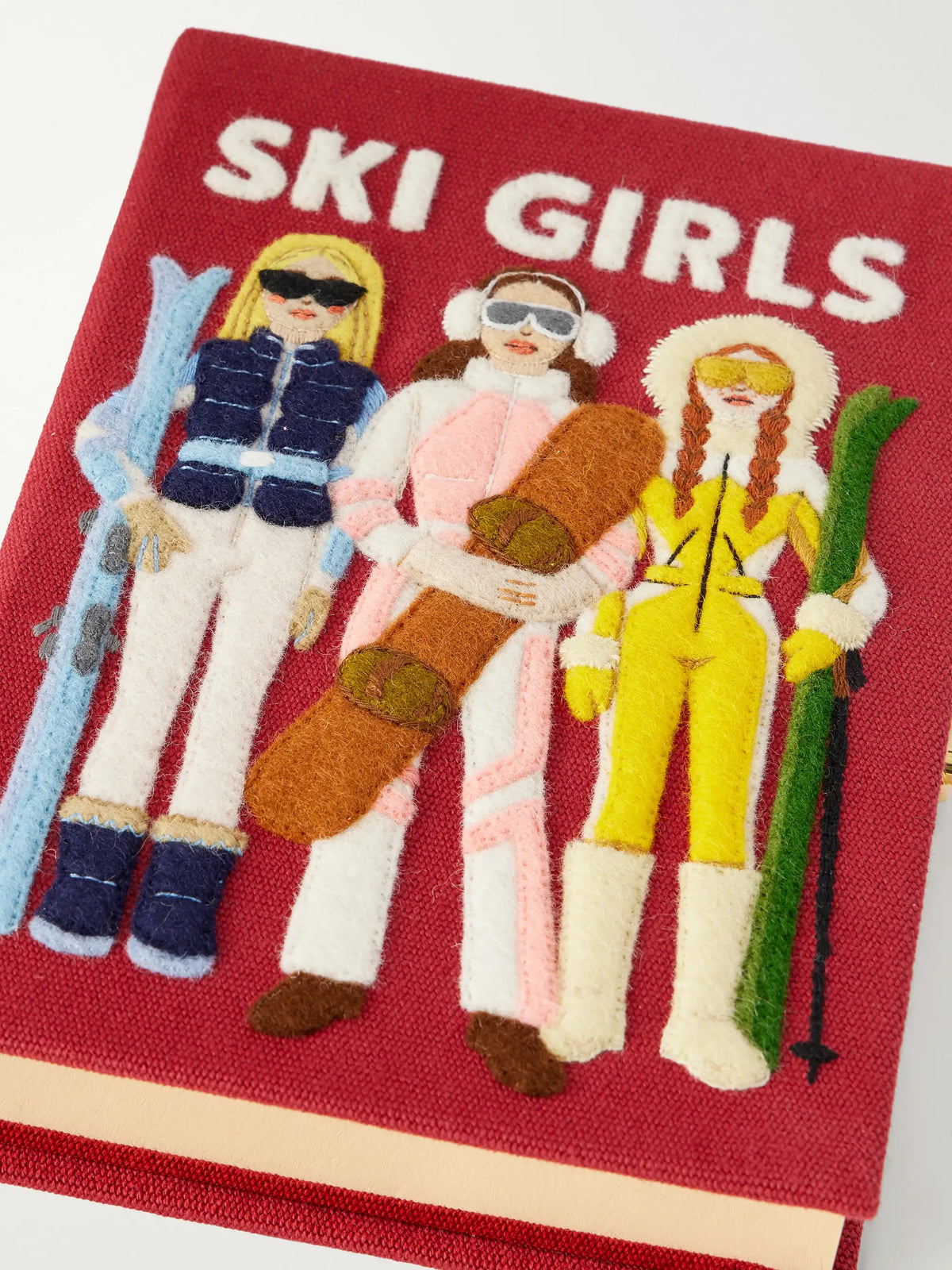 Olympia Le-Tan Ski Girls Embroidered Canvas Clutch