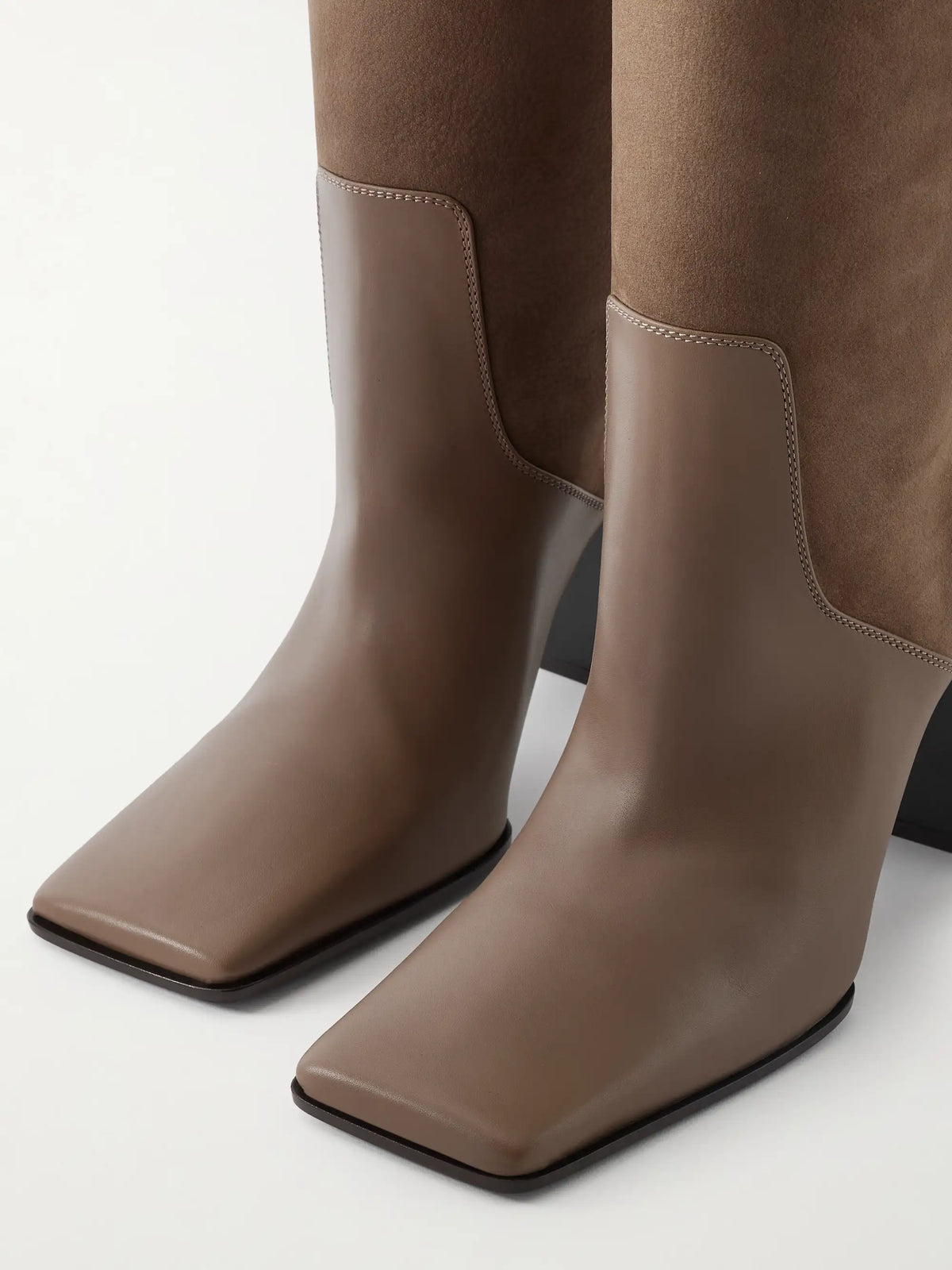 Leather And Nubuck Knee Boots