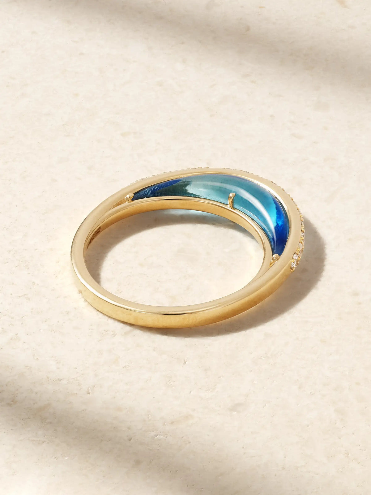 Bloop Moon 18-karat Gold, Diamond And Enamel Ring