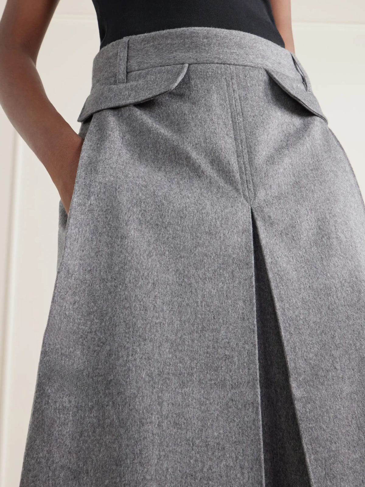 Co Pleated Wool And Cashmere-blend Midi Skirt