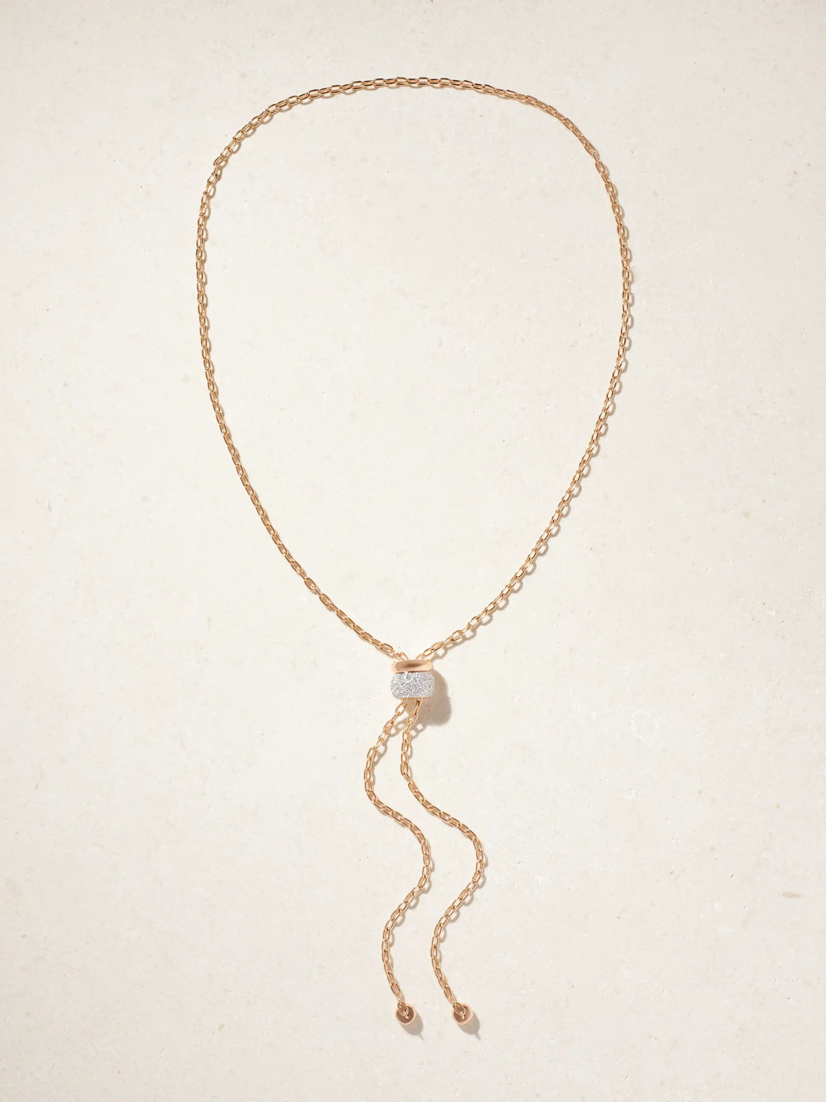 Iconica Rhodium-plated 18-karat Rose Gold Diamond Necklace