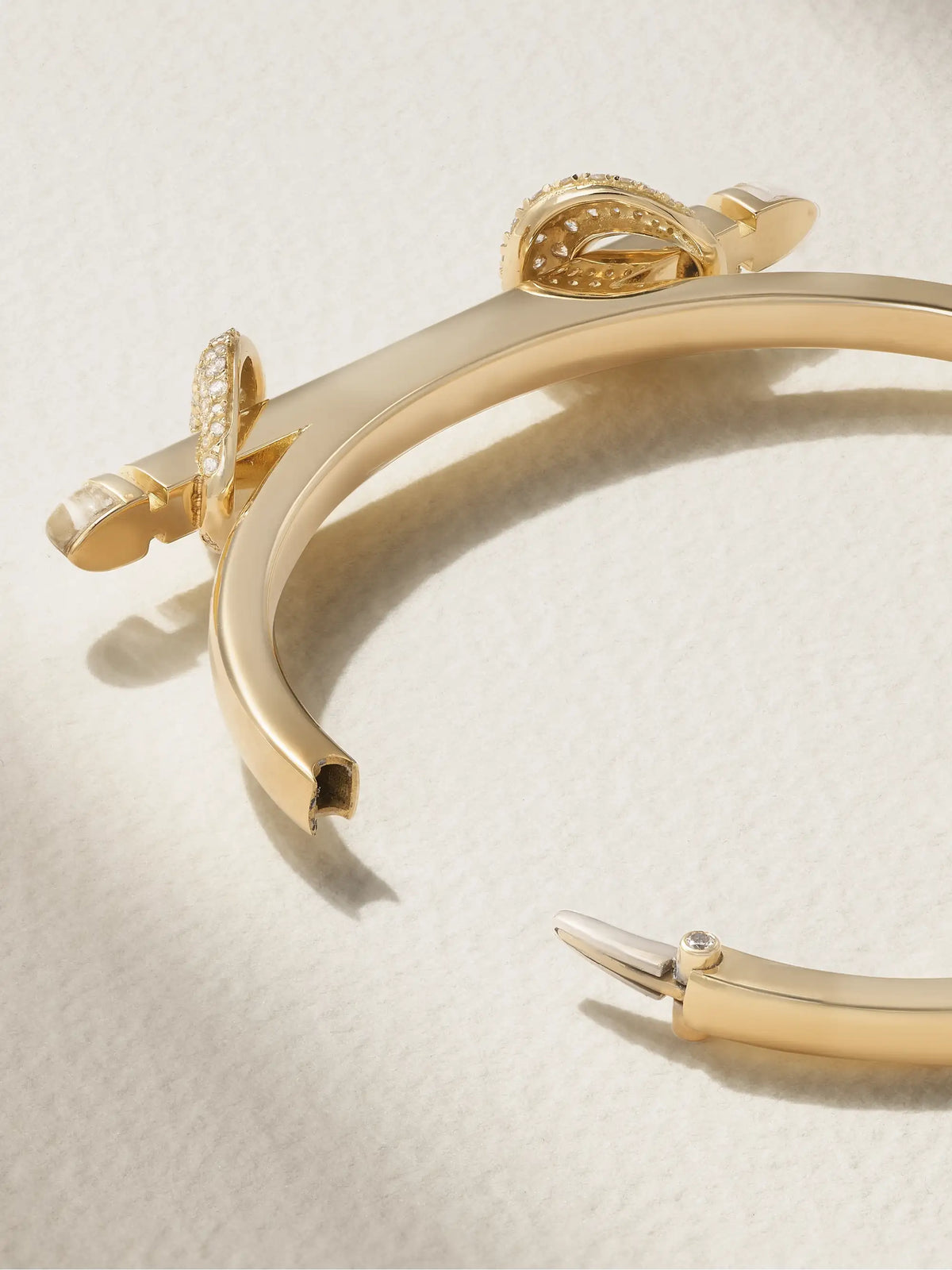 Chakra Icon 18-karat Gold, Diamond And Quartz Bangle