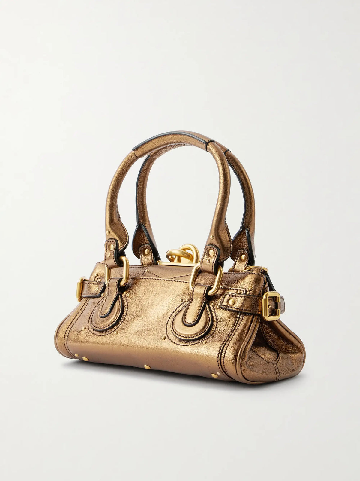 Paddington Embellished Crinkled-leather Tote