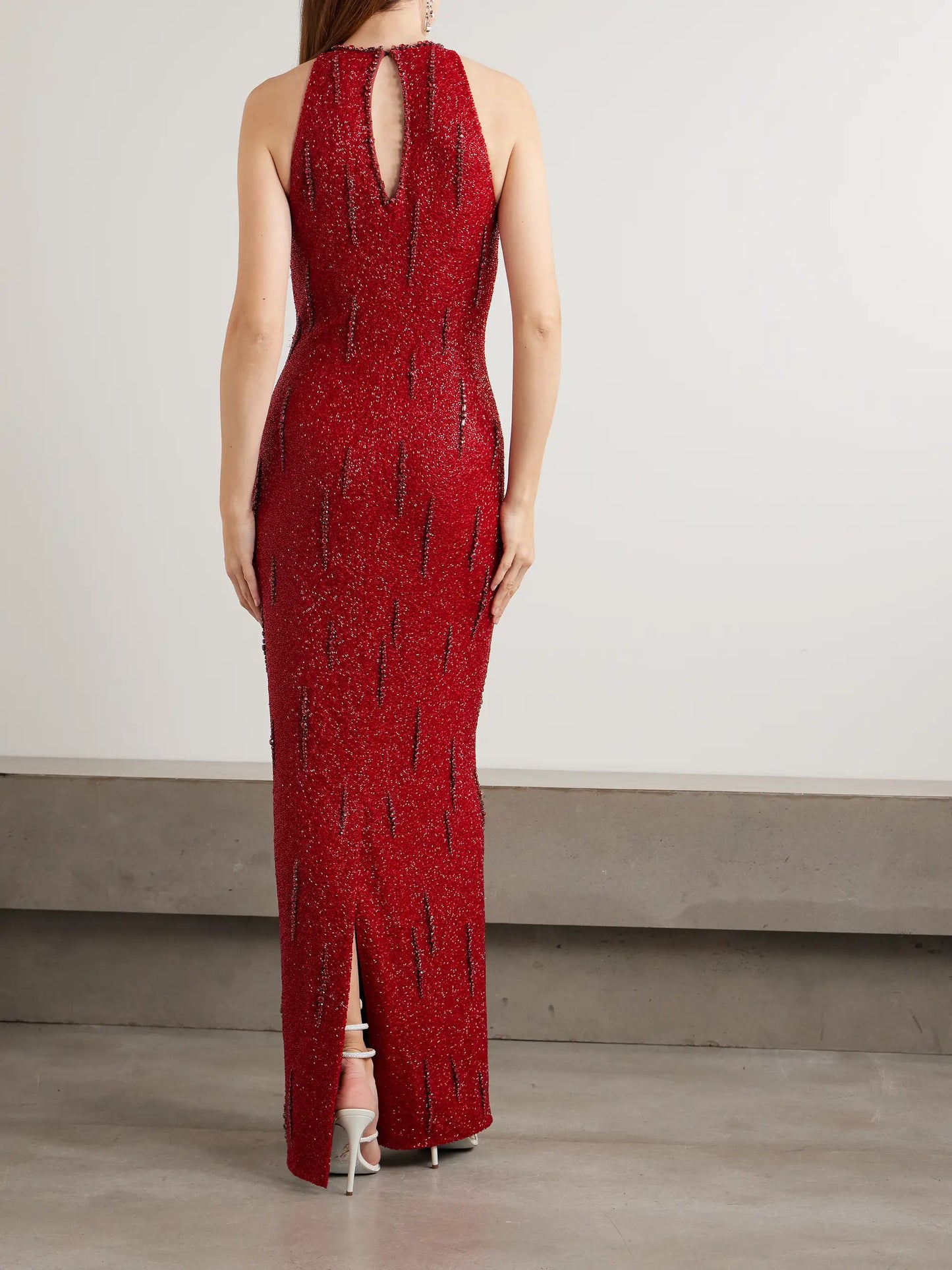 Mimosa Embellished Stretch-mesh Gown