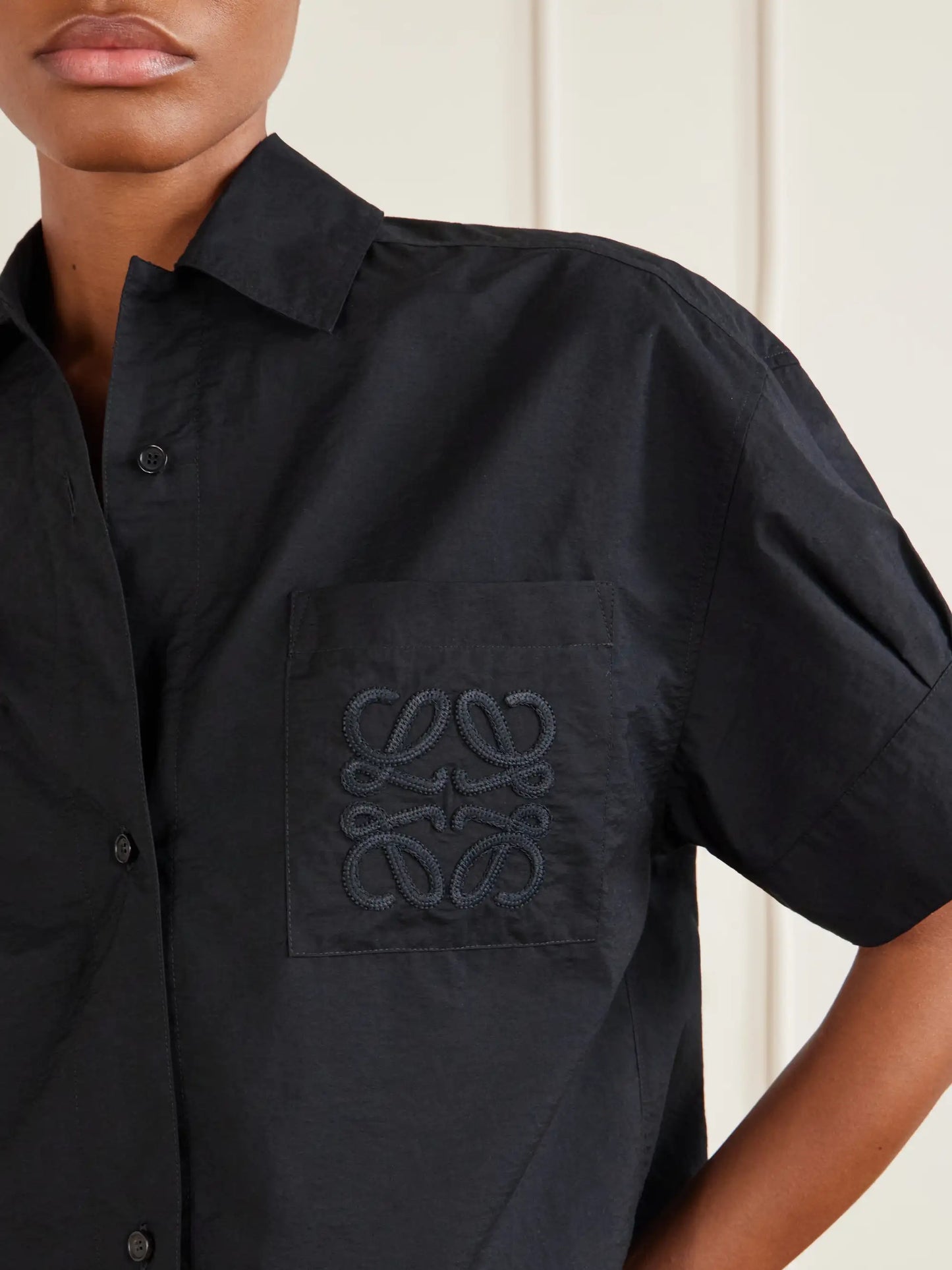 + Paula's Ibiza Anagram-embroidered Cotton-blend Shirt