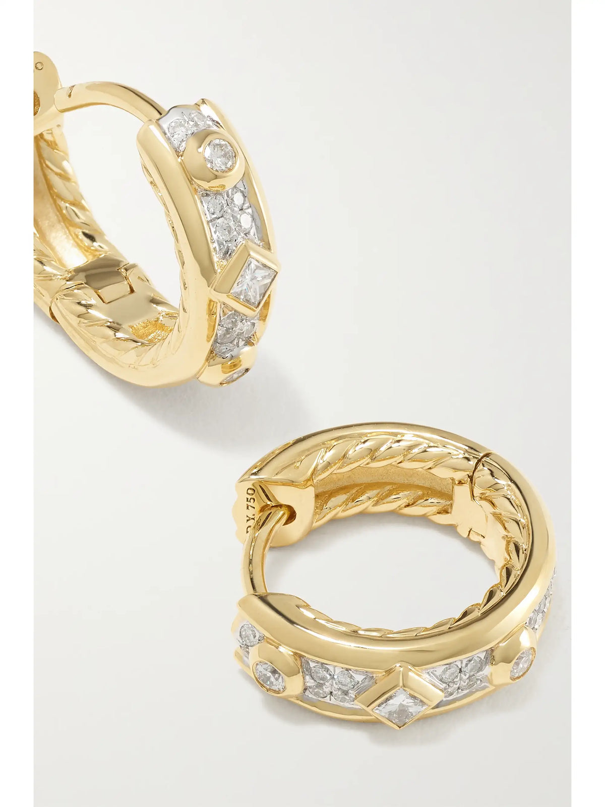 Modern Renaissance 18-karat Gold Diamond Hoop Earrings