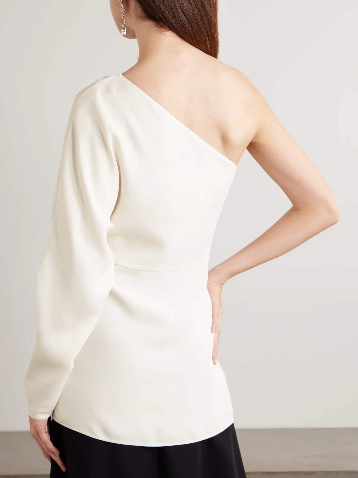 Asymmetric One-shoulder Silk-cady Top