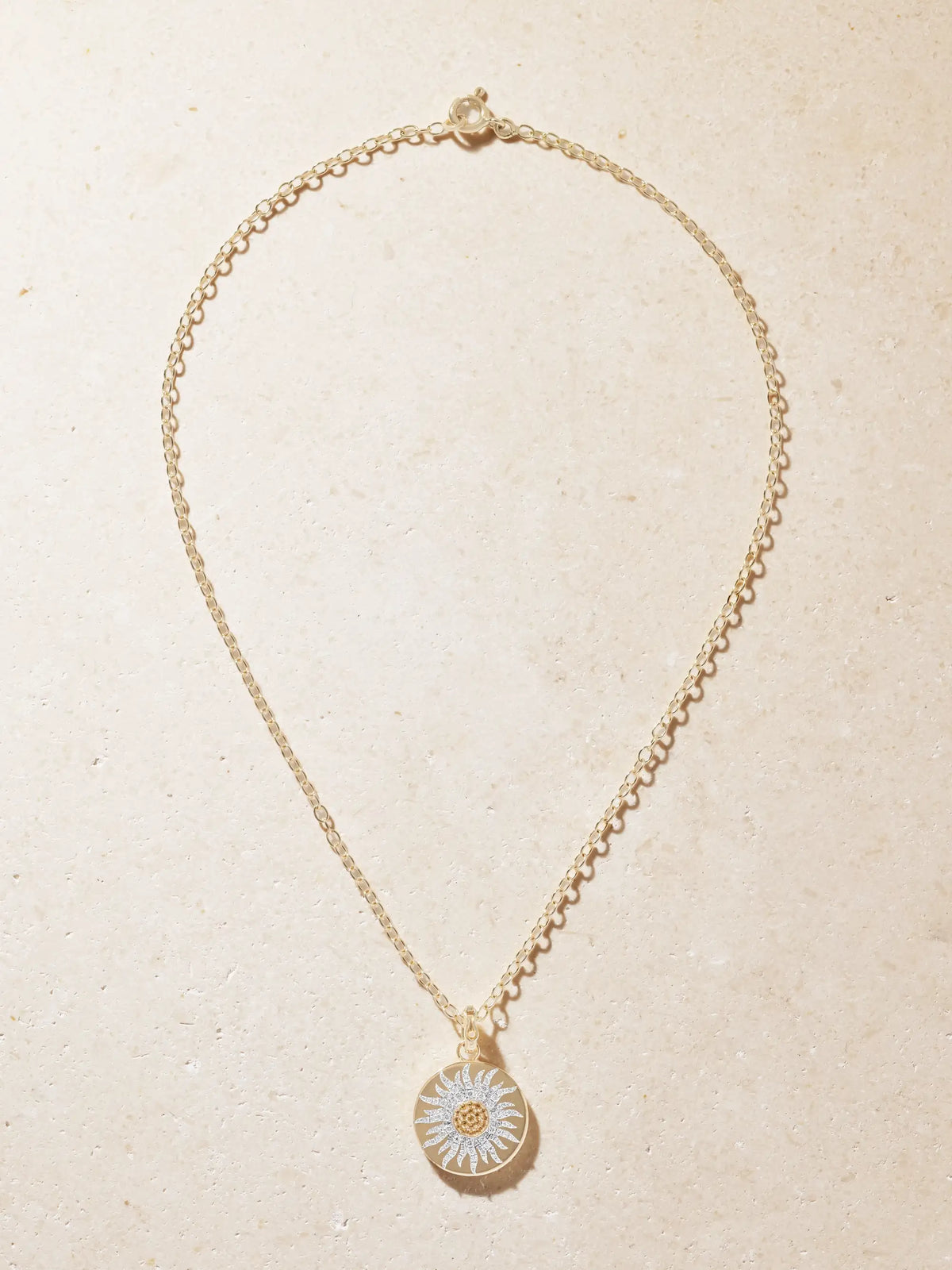 Yvonne Léon Roi Soleil Mini 18-karat Gold, Diamond And Citrine Necklace