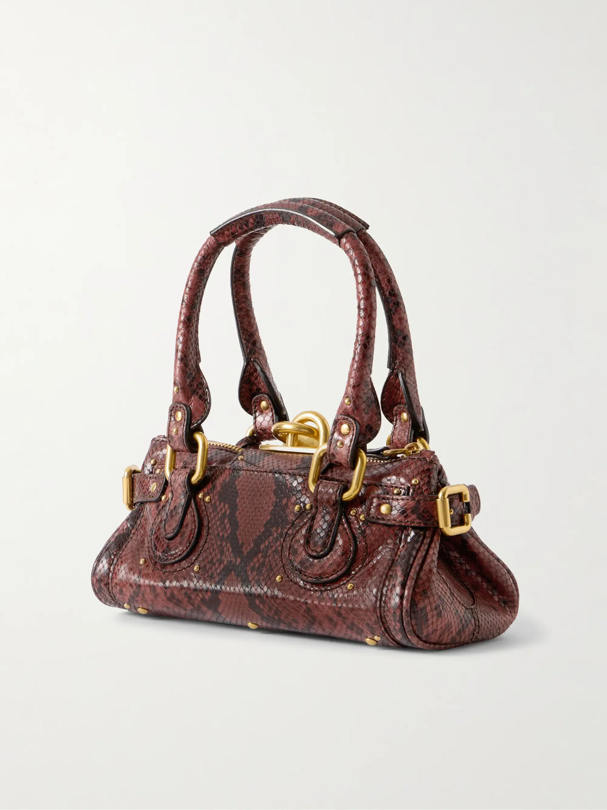 Paddington Python-effect Locket-detail Shoulder Bag