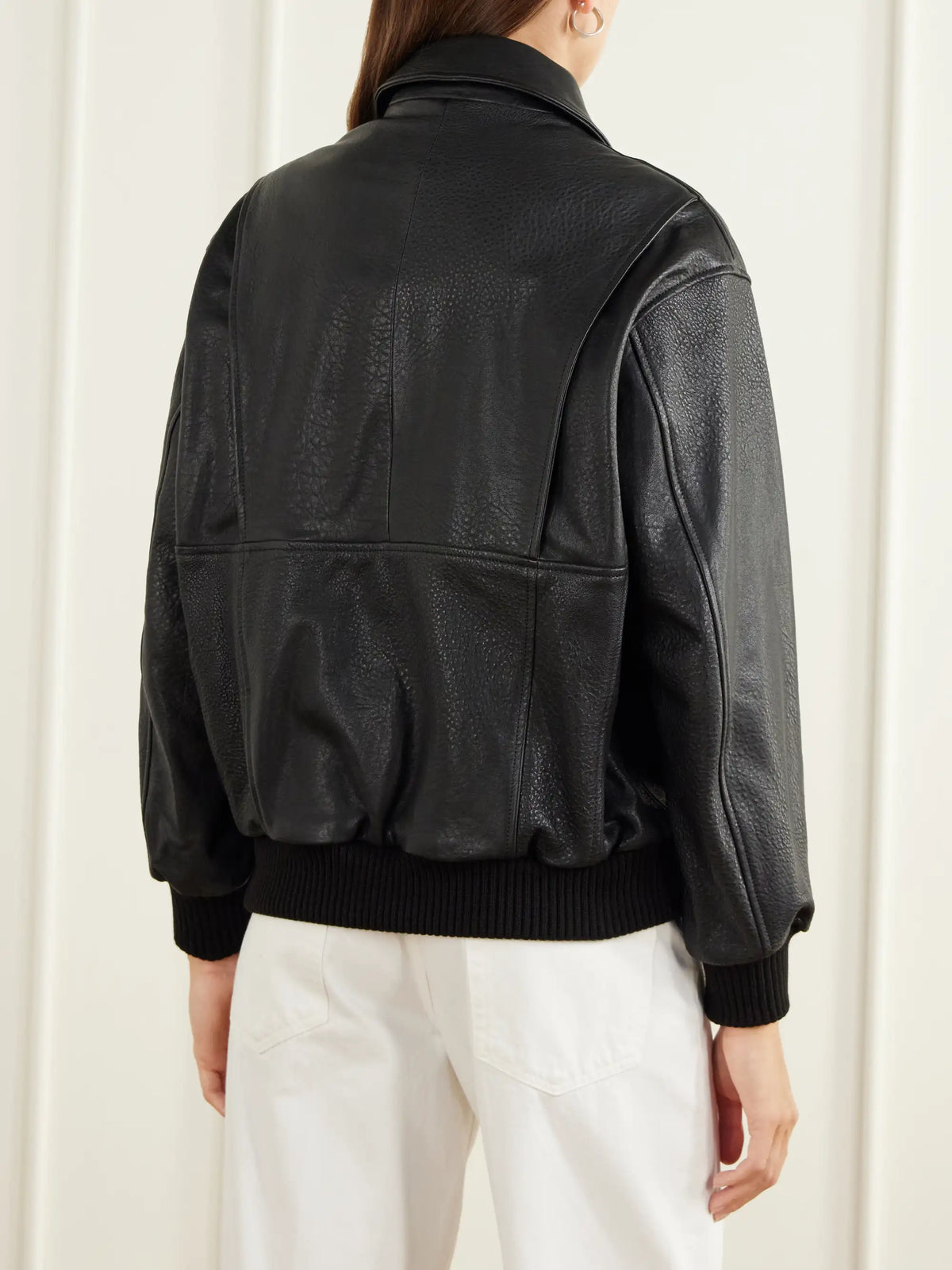 Nour Hammour Toyen Leather Bomber Jacket