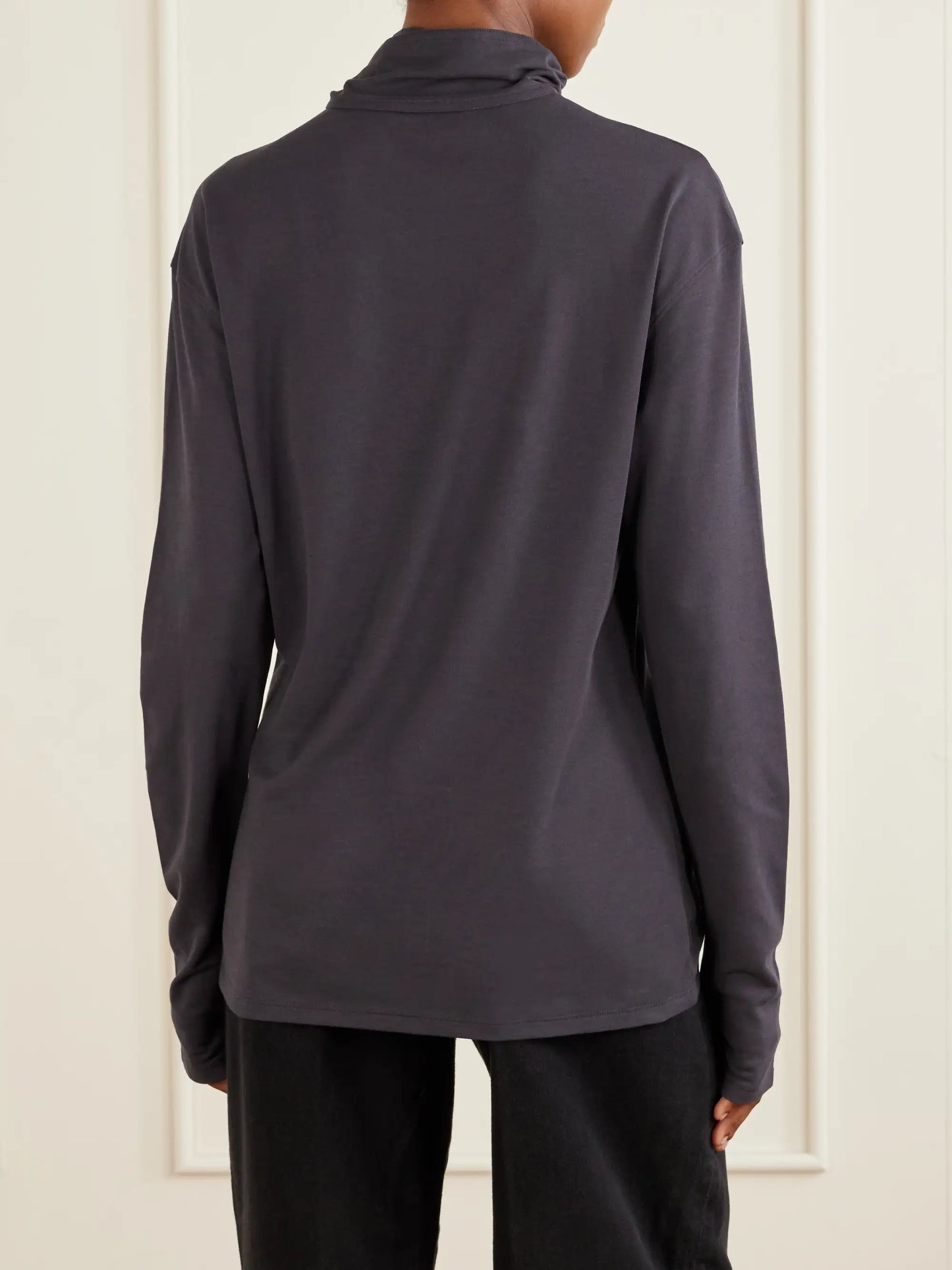 Tie-detailed Cotton-jersey Blouse