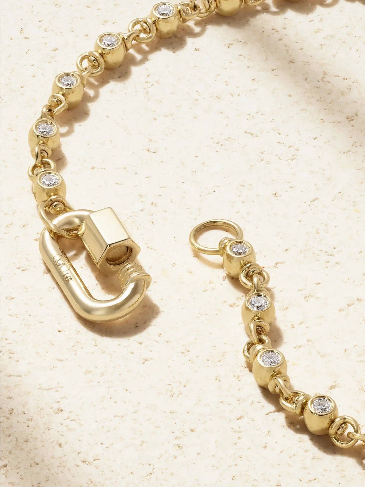 Rolling Cans Chain + Chubby Babylock 18-karat Gold Diamond Necklace
