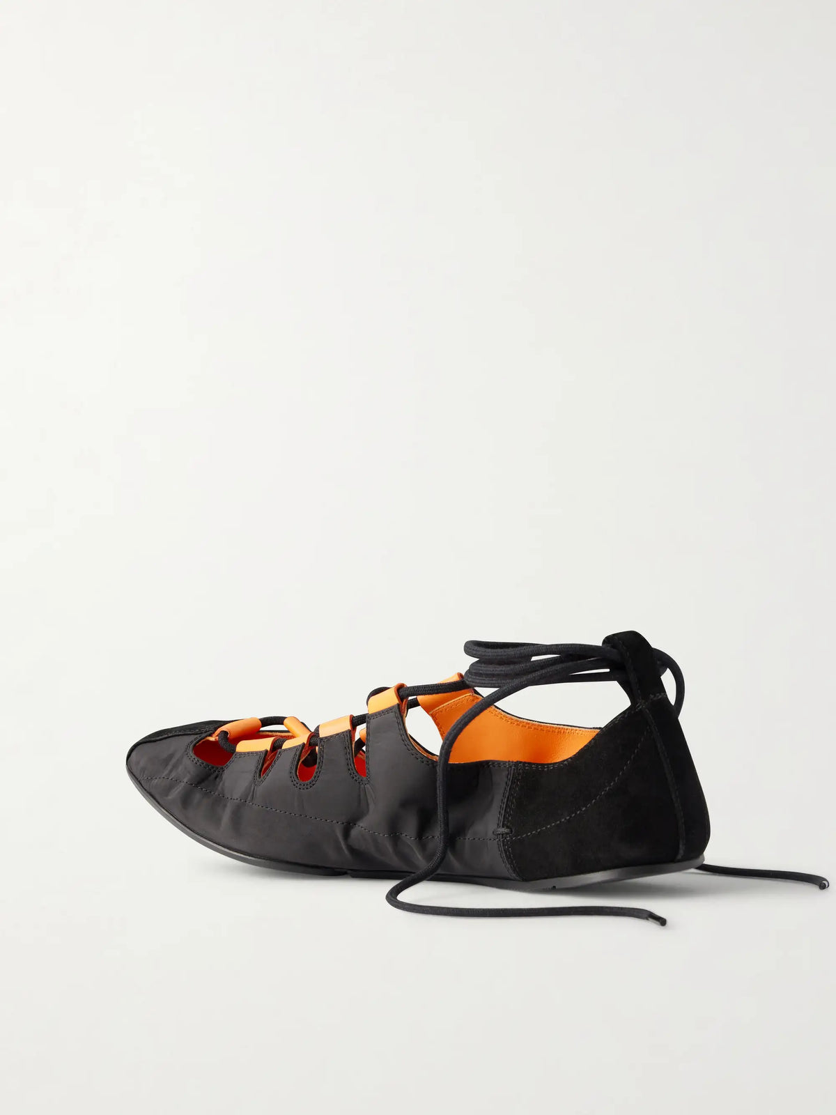 Suede-trimmed Shell Ballet Flats