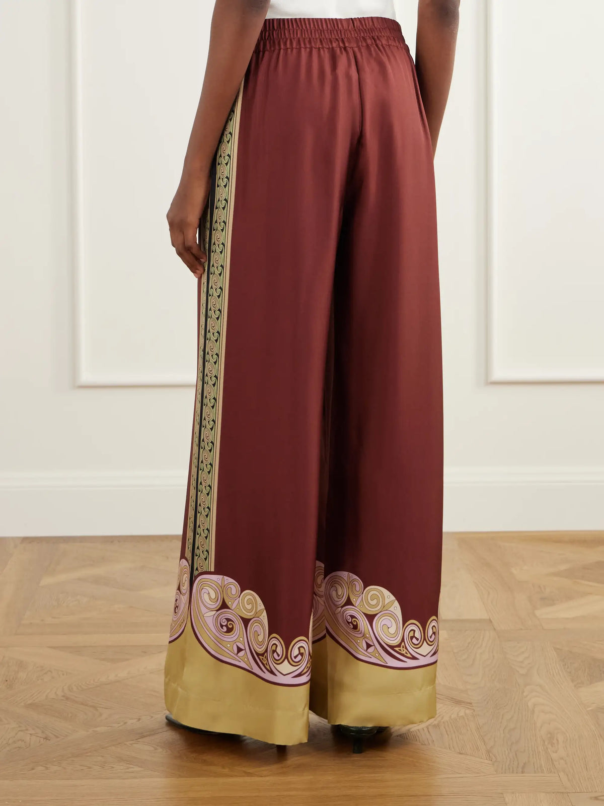 La DoubleJ Palazzo Printed Silk-twill Wide-leg Pants