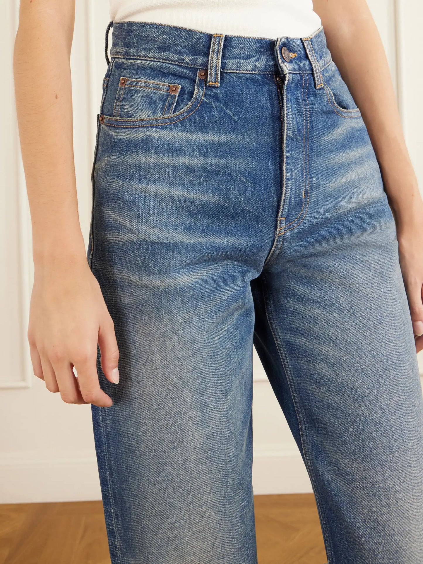 High-waist Straight-leg Jeans