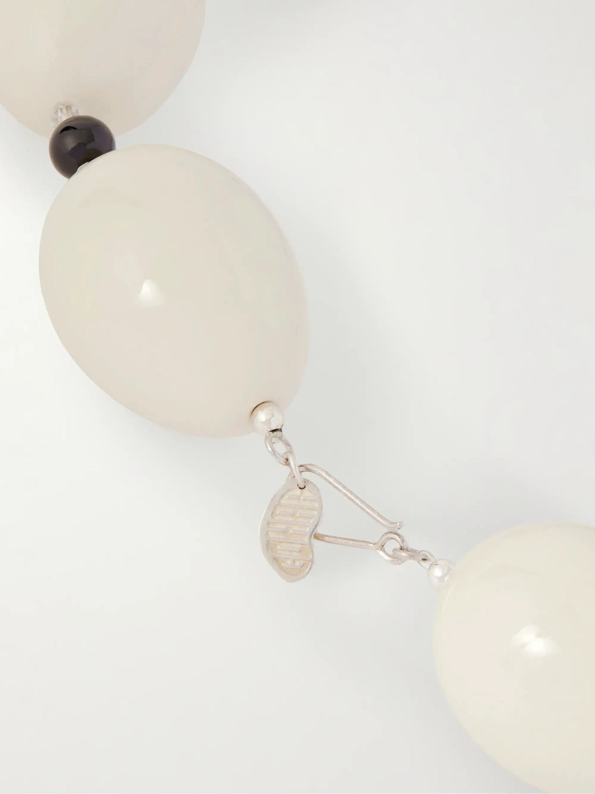 Host Egg Silver, Porcelain And Quartz Necklace