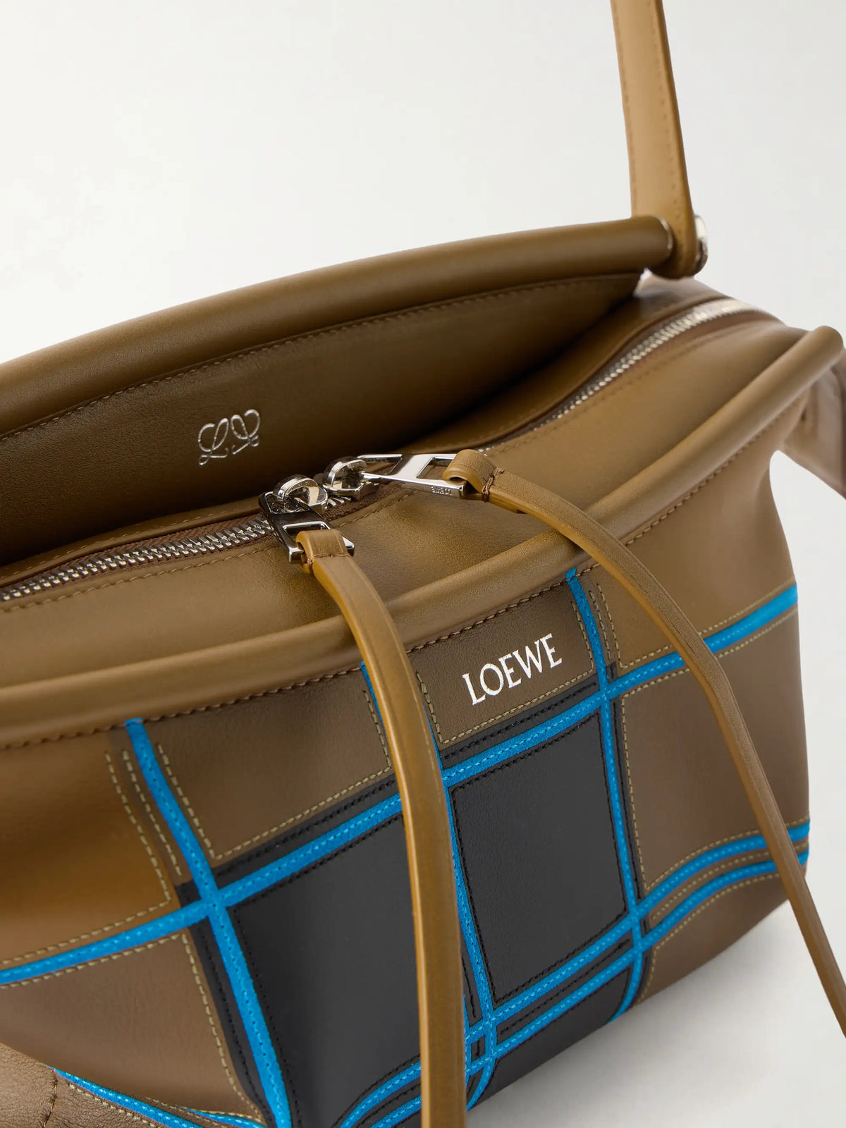 LOEWE Whisker Checked Leather Shoulder Bag