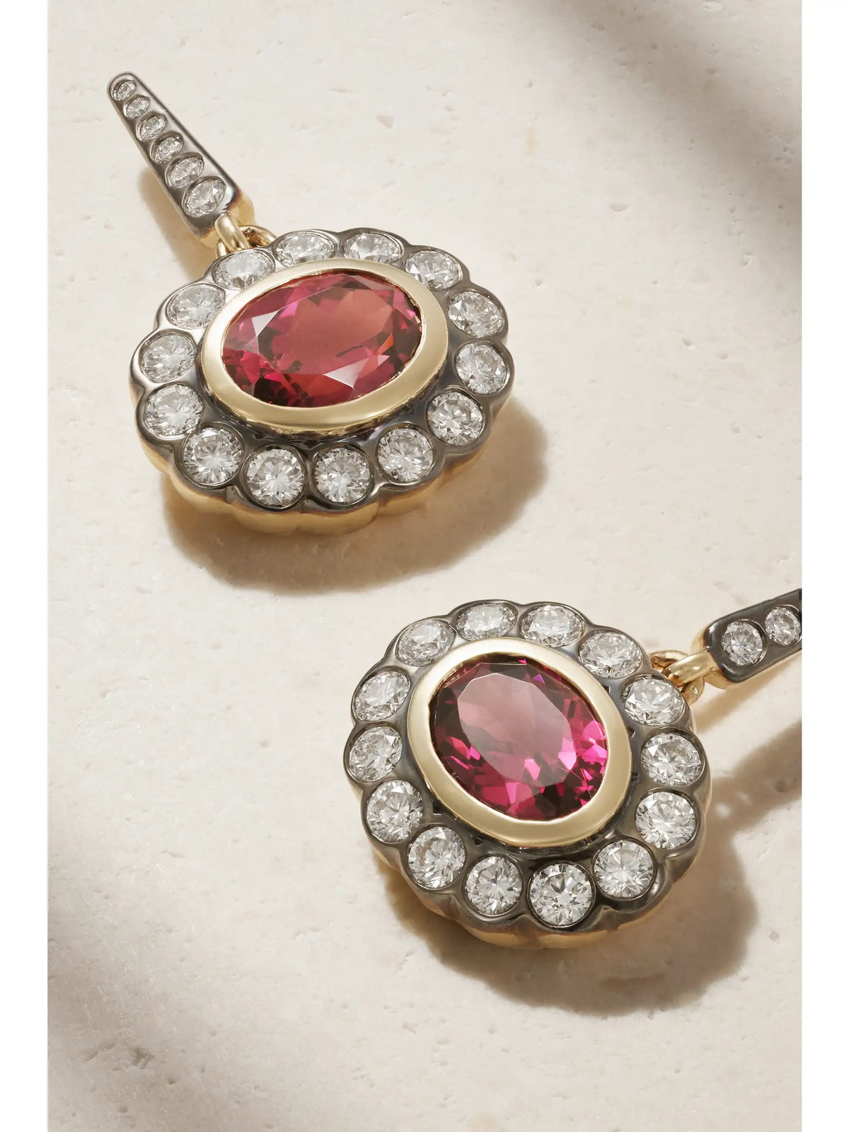 Lexi 14-karat Gold, Rhodolite And Diamond Earrings